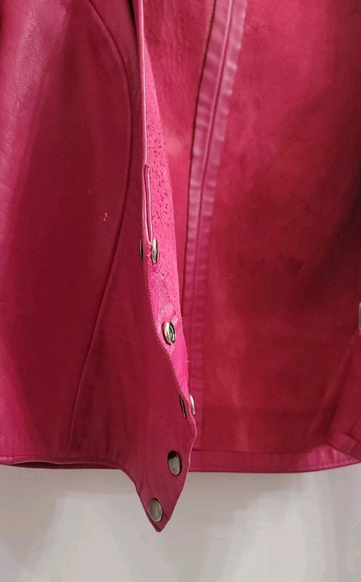 FIRENZE SANTA BARBARA Vintage Pink Soft Calf Leather Jacket Top – Size S