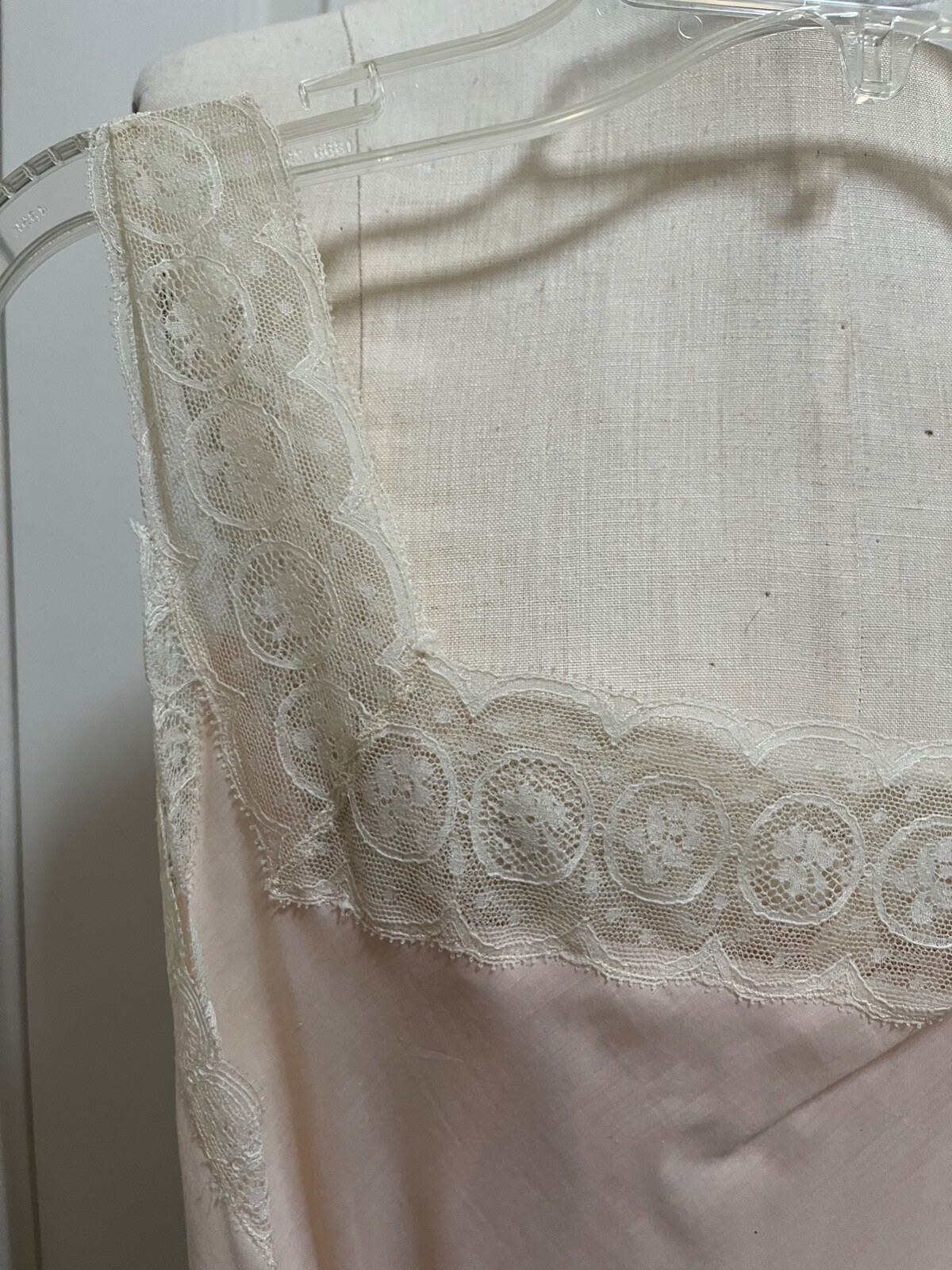 VTG Best & Co Fifth Ave New York Pale Pink W/Lace Slip Nightgown Sz. Small 32