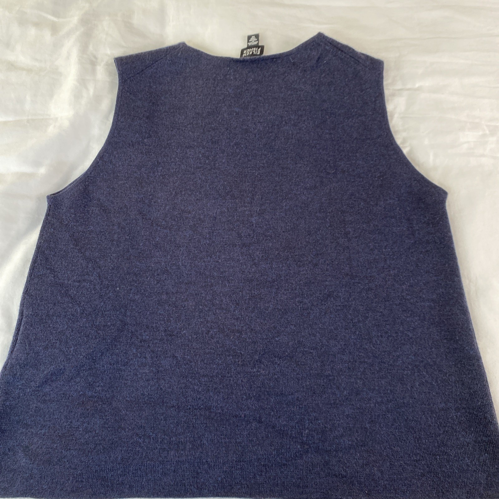 Vtg Eileen Fisher Navy Tank & Skirt Set 2 Piece Sz Med 100% Merino Wool Minimal