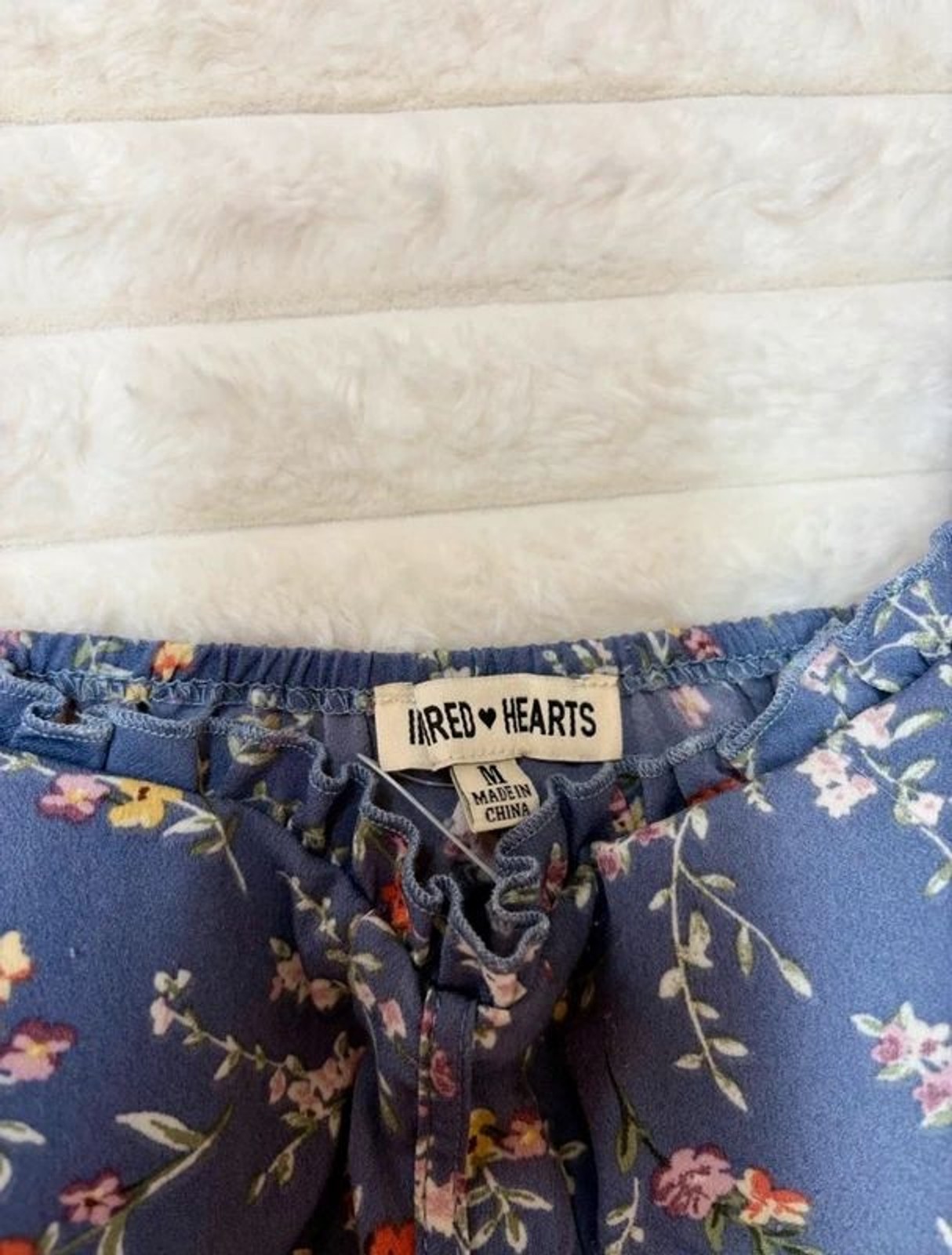 Blue Floral Puff-Sleeve Midi Dress