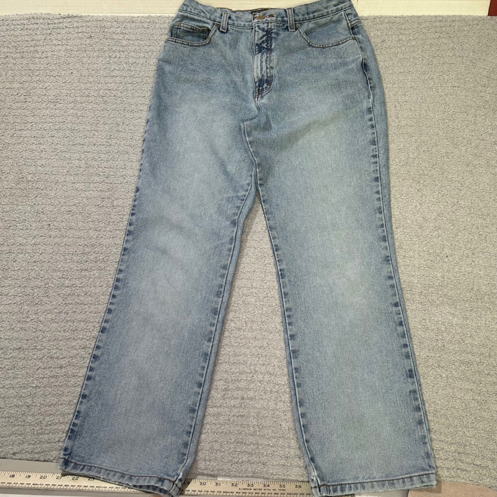 American Eagle Dungarees 1990s Vintage 10 PET Light Wash High Rise Straight Leg