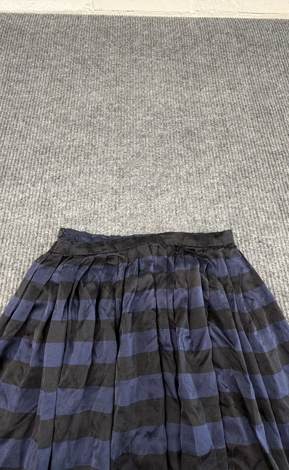 Vintage 90s Linda Allard for Ellen Tracy Women’s Navy Black Silk Maxi Skirt Sz 4