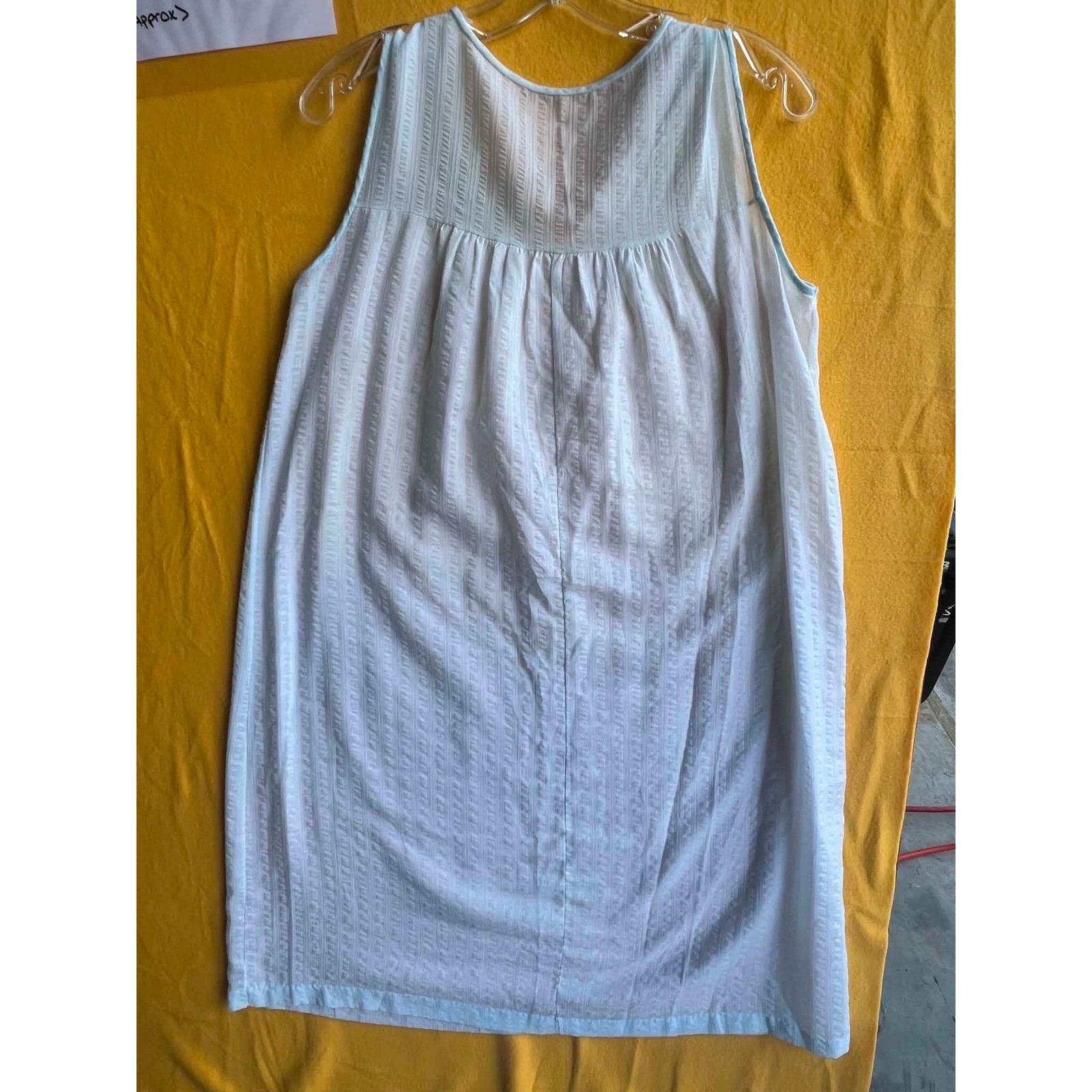 Vintage Mid Length Nightgown Sleeveless Eyelet Lace Trim 26-05-21