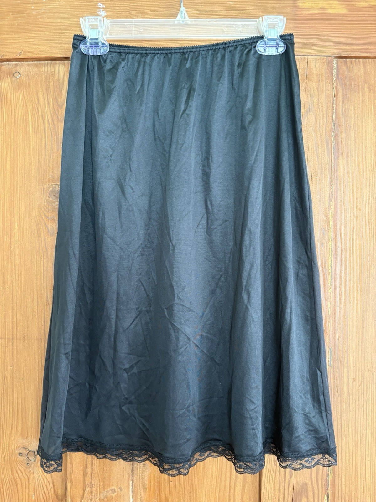 Vintage USA Warners Perfect Measure Black Antron Nylon Half Slip Size L