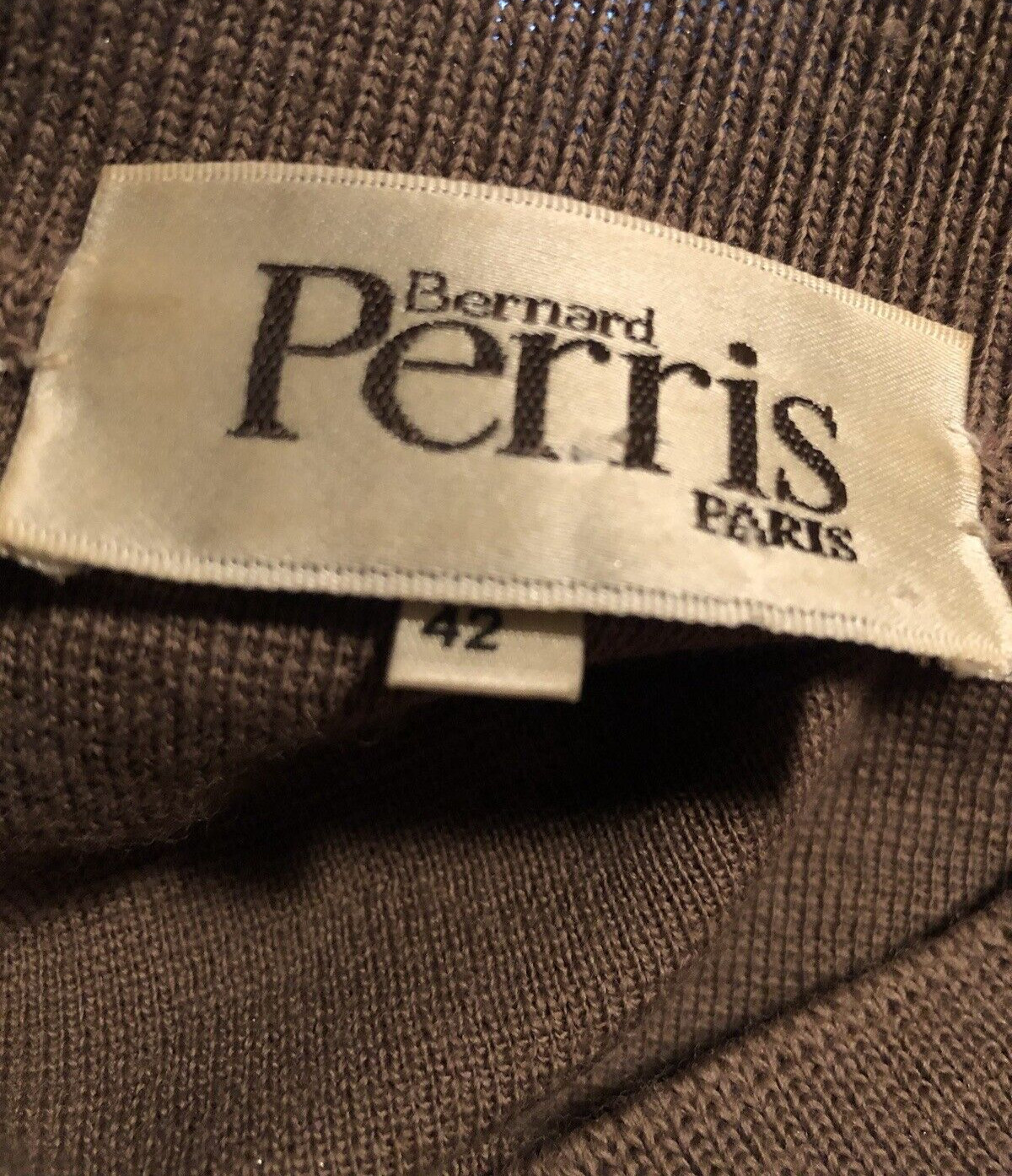 BERNARD PERRIS PARIS Vintage Beige WOOL DRESS Sz 42 – L