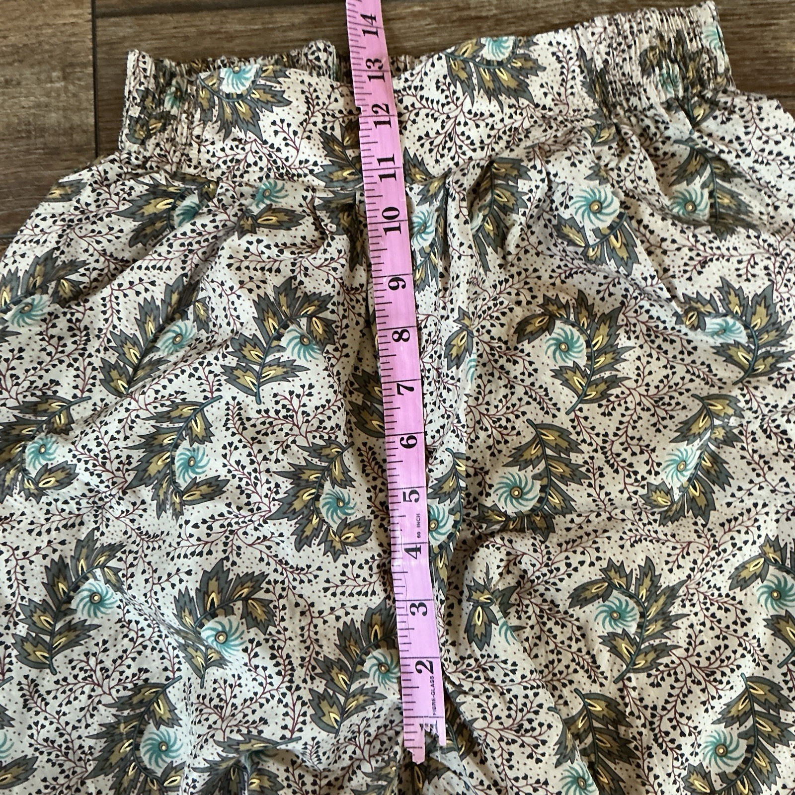 VINTAGE Carole Little 100% Silk Wmns Size 4 Floral Print Pull-On Pants Boho #9E4