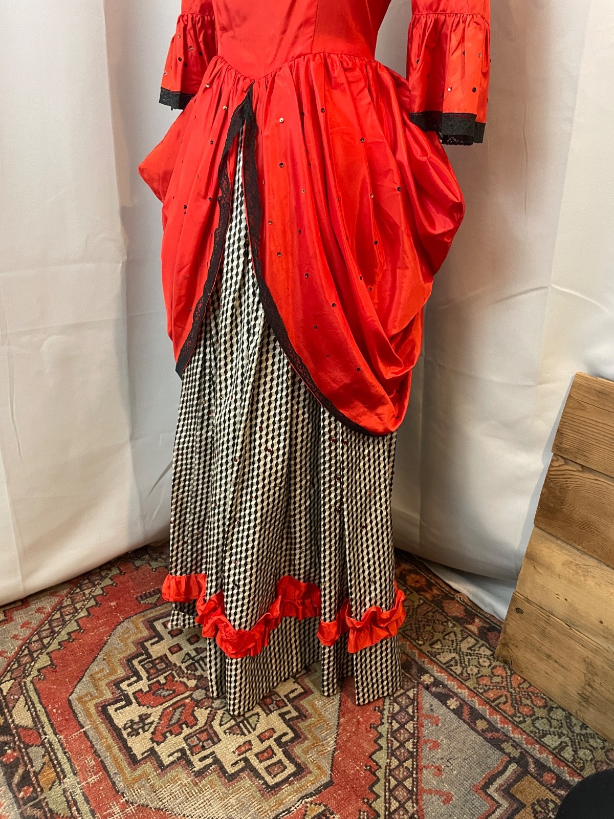 Vintage 1950s Burlesque Stage Costume Wild West Saloon Girl 1800s style S XS