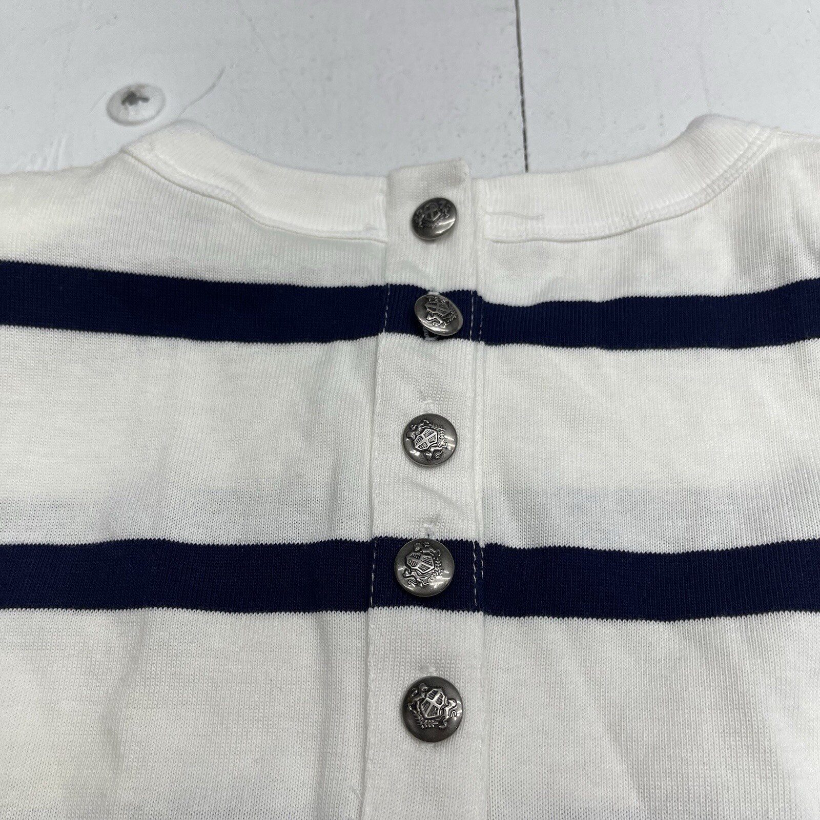 Vintage Preview International White Stripe Long Sleeve T Shirt Womens Size Small