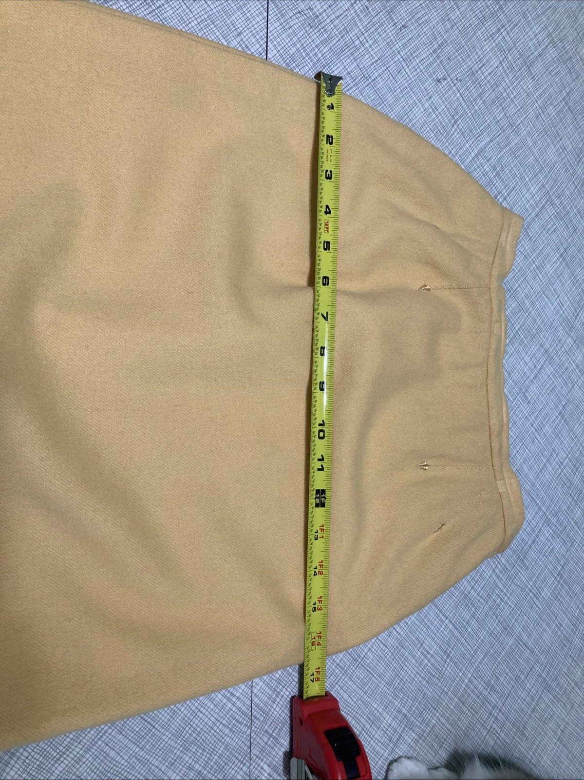 Vtg 50s 60s Lofties Wool Pencil Skirt 8 XXS Juniors 23” Waist Union Made Yellow