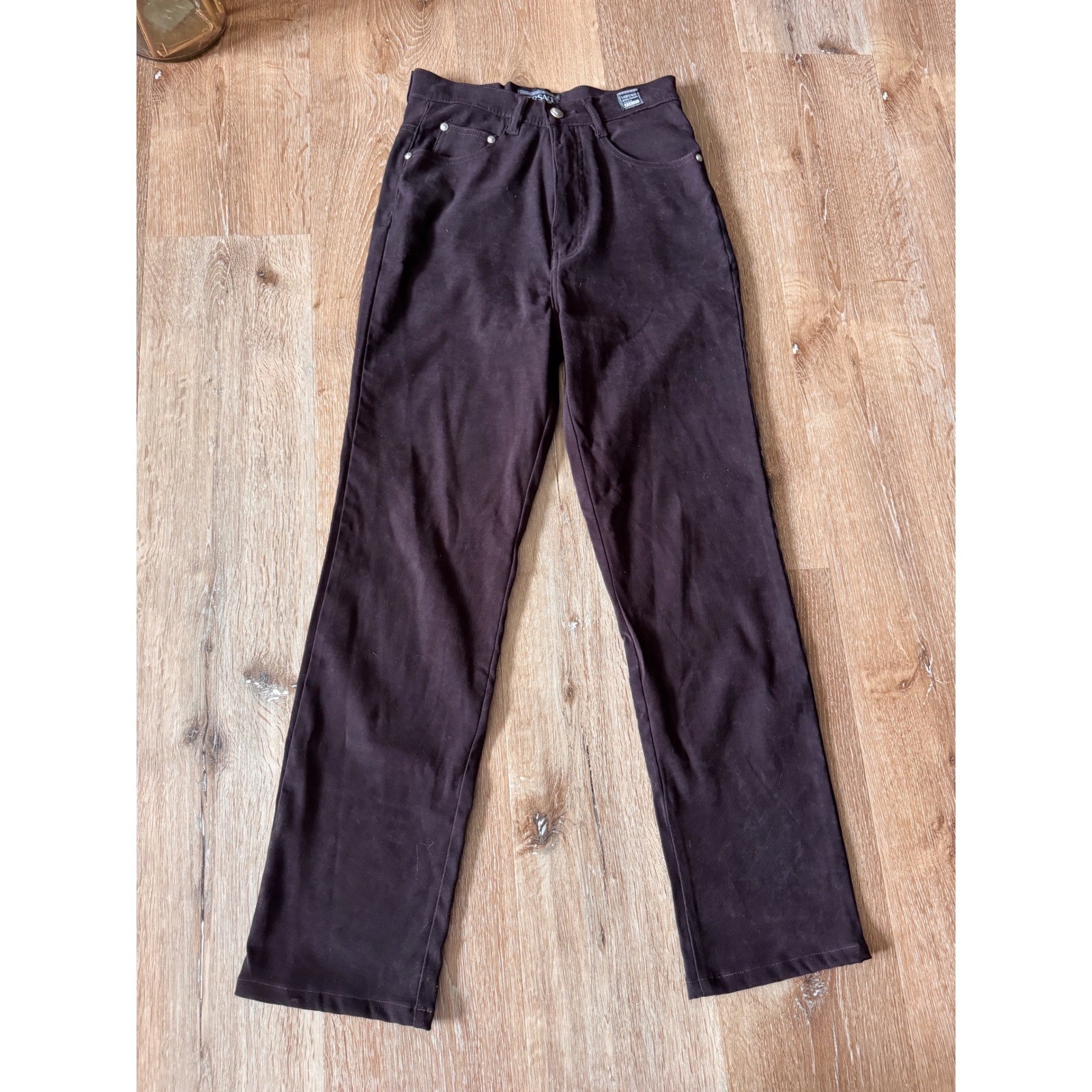 Versace Jeans Couture Vintage Brown Plum High Waisted Straight Leg Pants Size 26