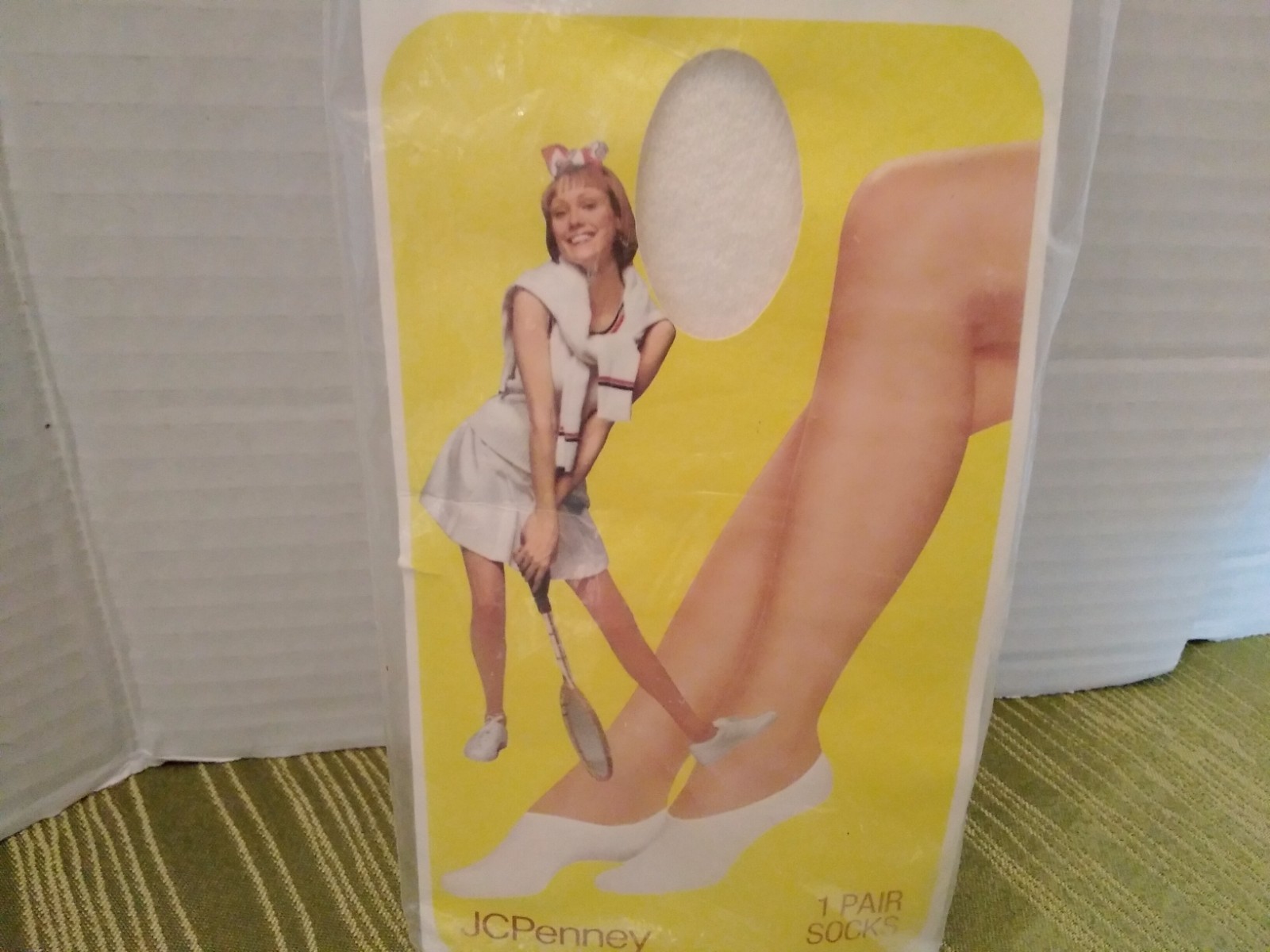 Vintage JCPenney Size L Gaymode Sport Footsox White Socks Fits 10-11 1/2 Low