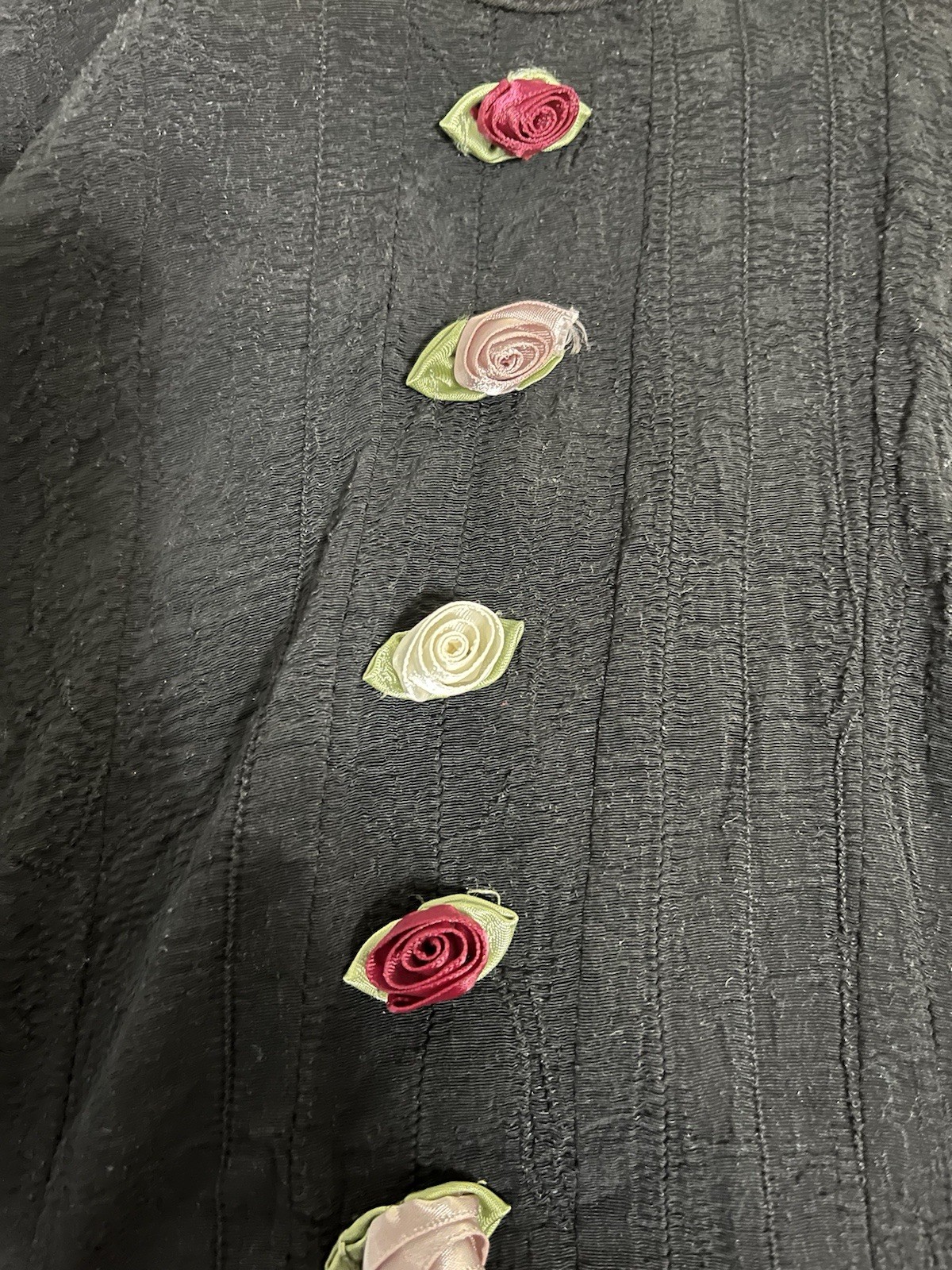 Vintage J.B.S. LTD Dress With Rose Detail Size 16 Feminine 90s Goth