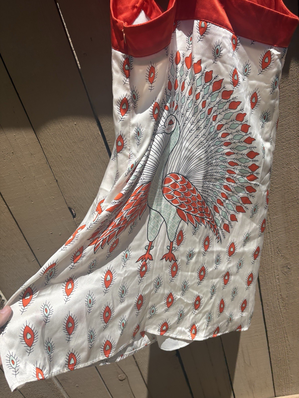 VTG Y2K Voom by Joy Han Peacock Print Sleeveless Blouse Racerback Women’s Small