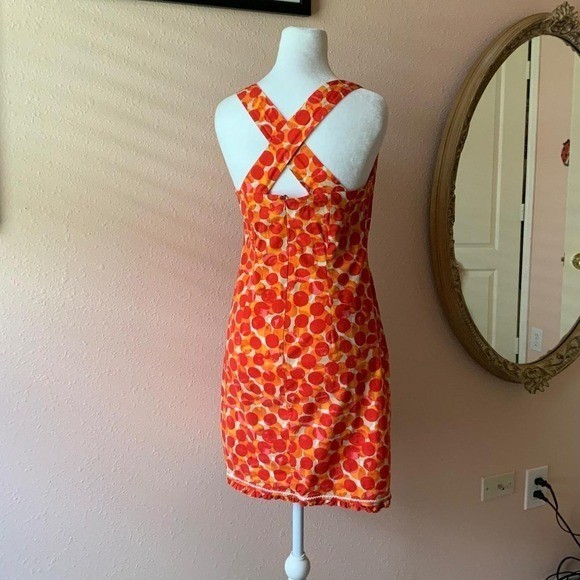 Adorable Y2K Funky Maximal Orange Polka Dot Twee Dress