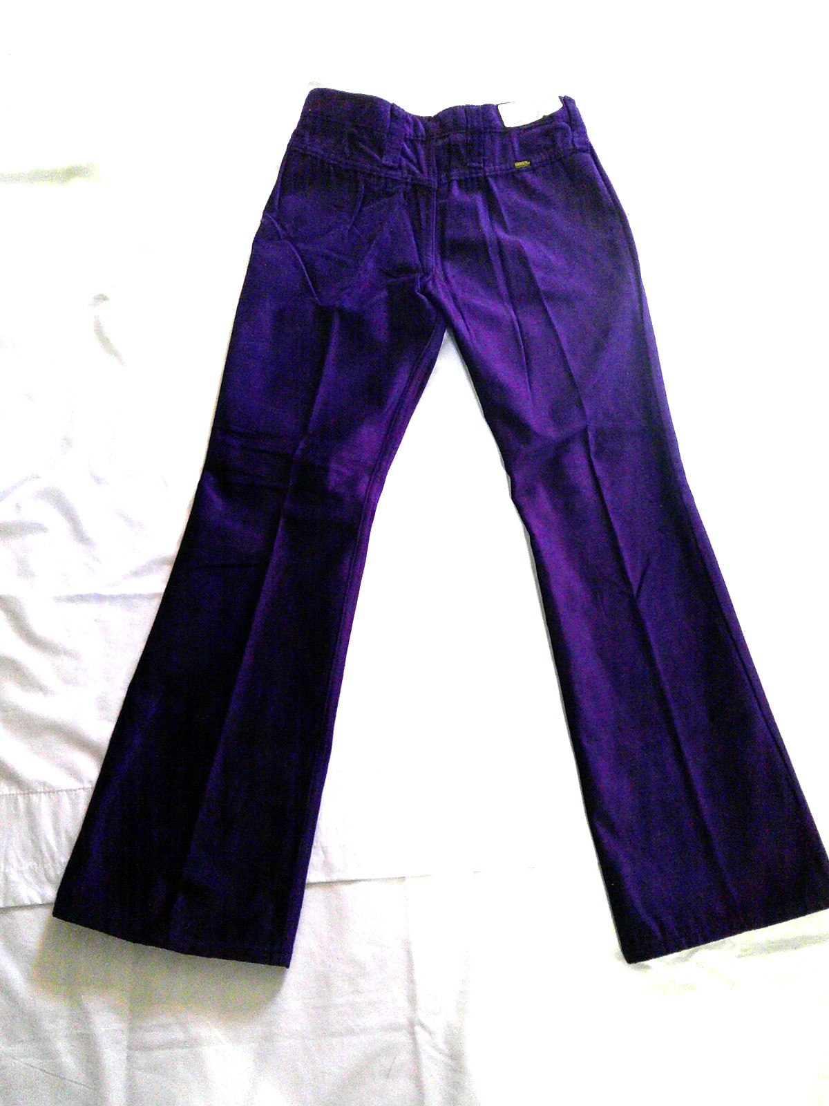 NWT Vtg 70s MAVERICK Western Wear PURPLE VELVET Flare Hip Hugger Pants 29/31 NOS