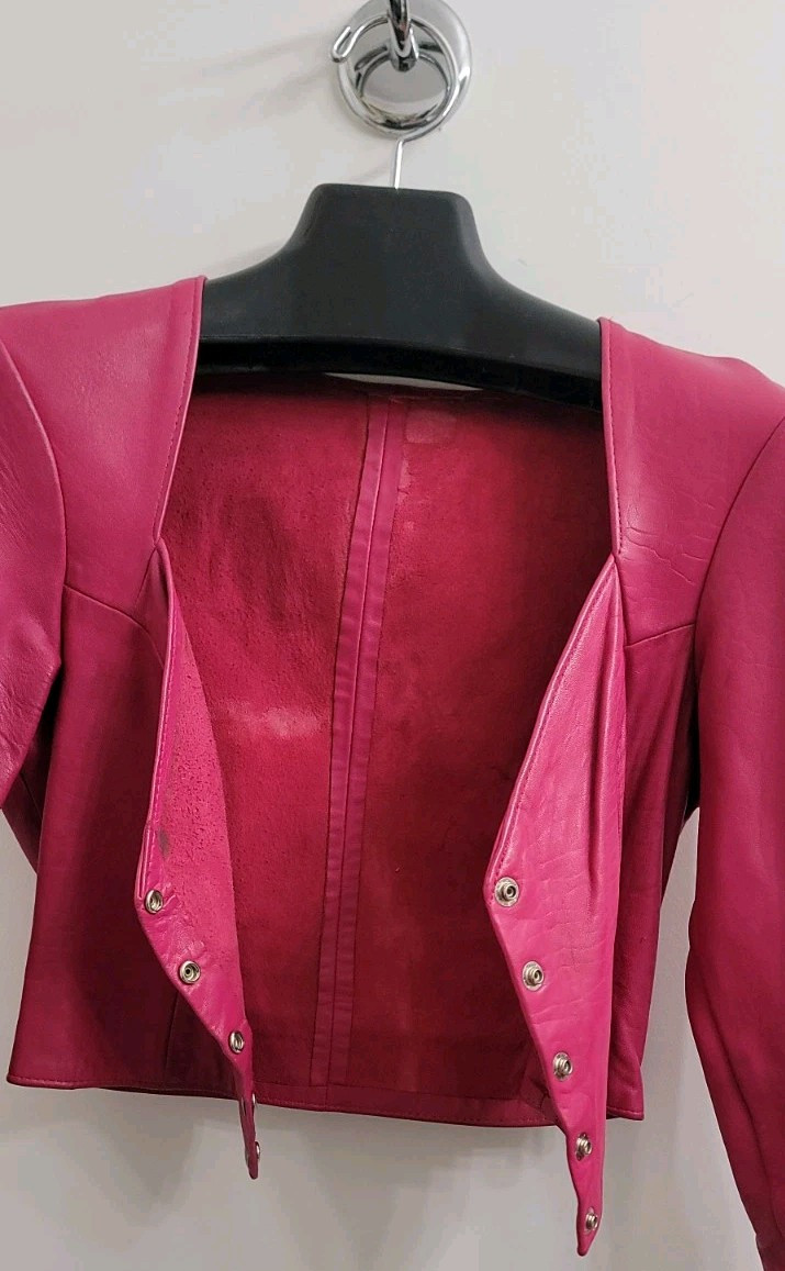 FIRENZE SANTA BARBARA Vintage Pink Soft Calf Leather Jacket Top – Size S