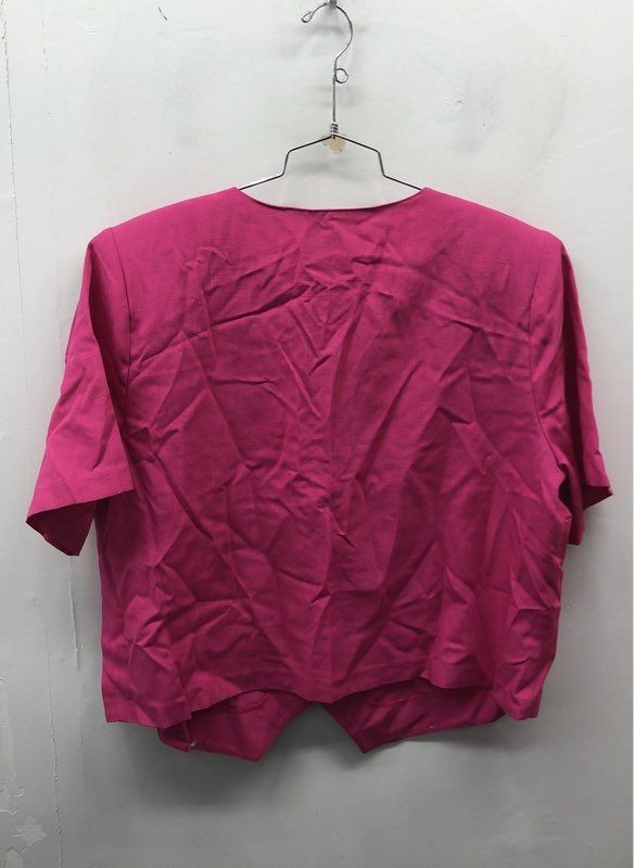 Vintage 90s Sage Harbor Women’s Fuchsia Pink Linen Look Button Front Top Sz 20W