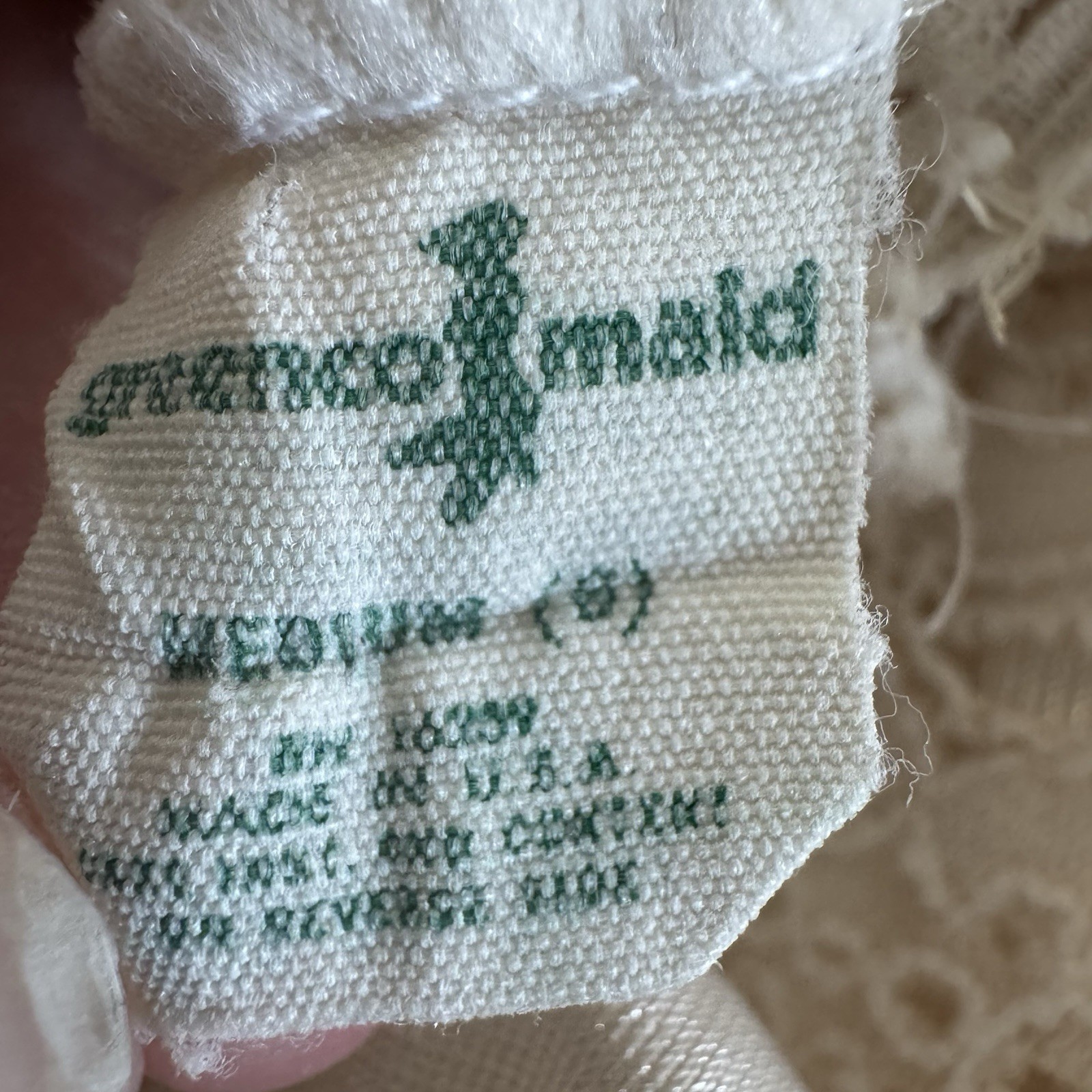Vintage Greenco Maid Camisole Ivory Lace Trim Lingerie Top Size Medium (J1)