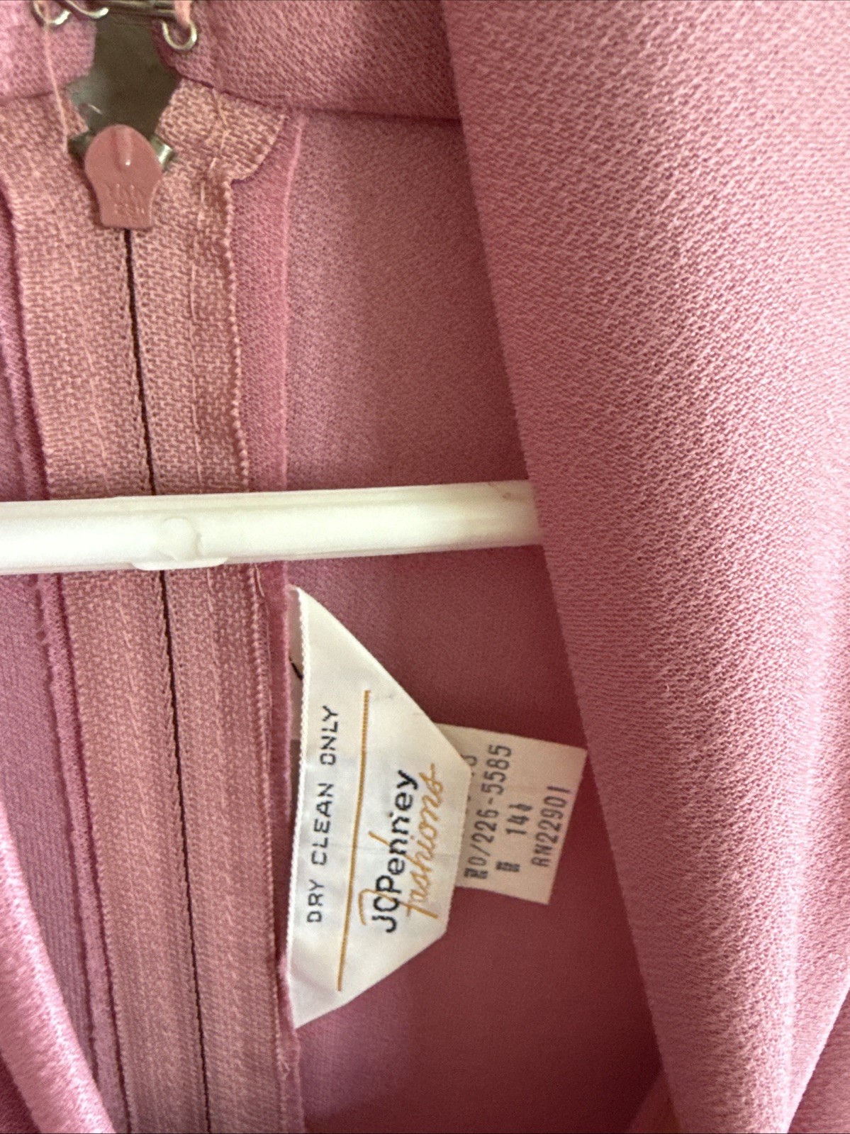 Vintage JC Penney Fashions Pink Dress With Cardigan Size 14.5 Women’s 1970s