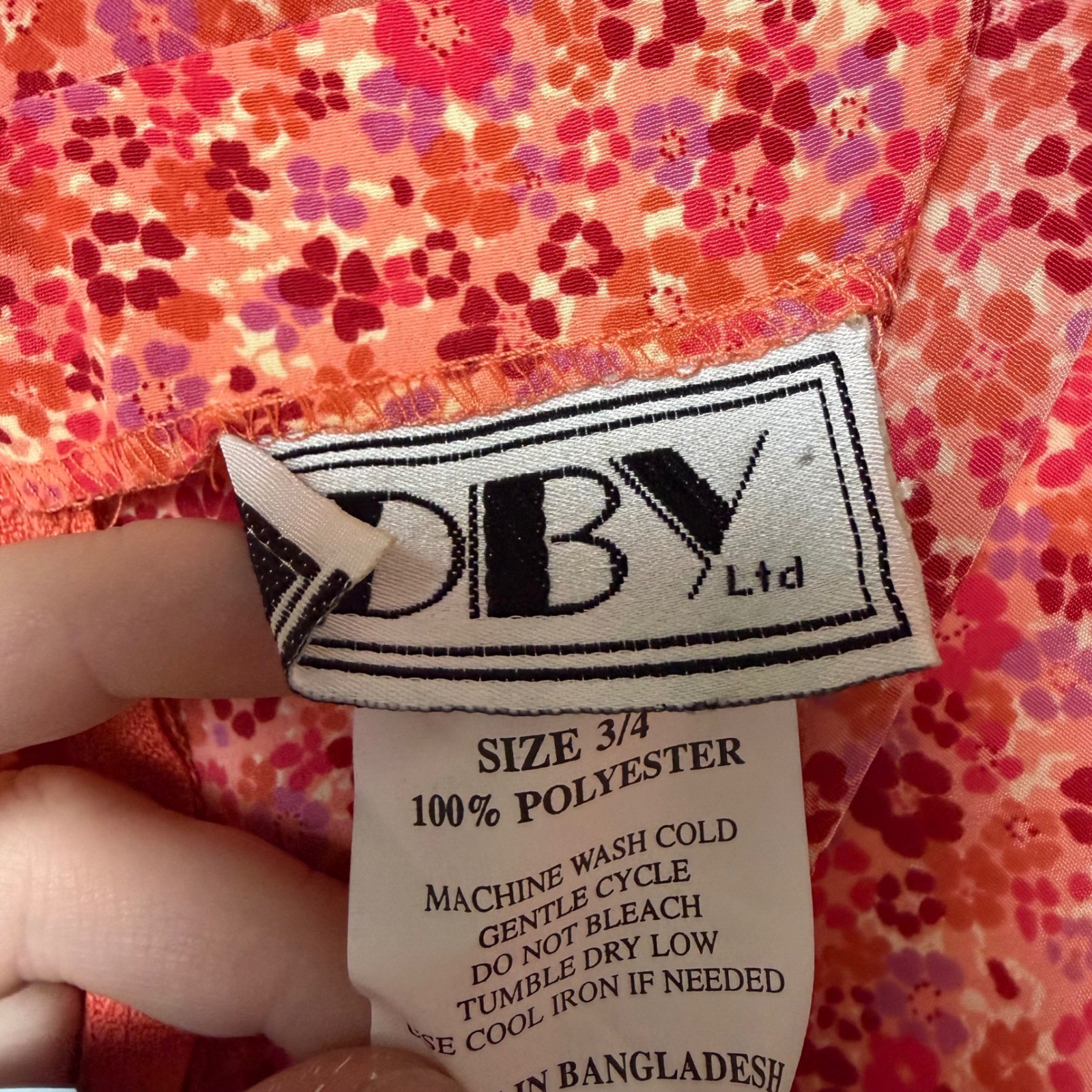 Vtg DBY 70s Floral print babydoll mini dress with spaghetti straps sz 3/4