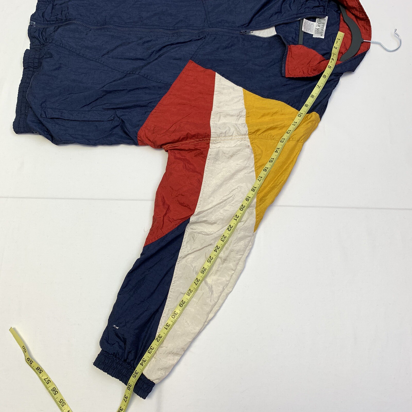 Vtg Lavon Jacket XL Nylon Windbreaker Red Blue White Yellow 80s 90s Fresh Prince