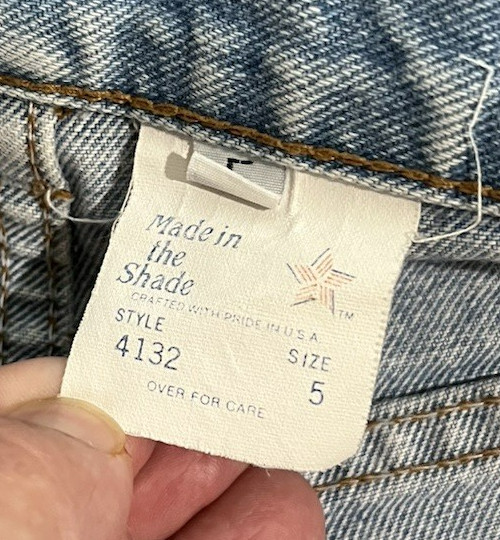 Vintage Made in the Shade Blue Denim Shorts Size 5 USA