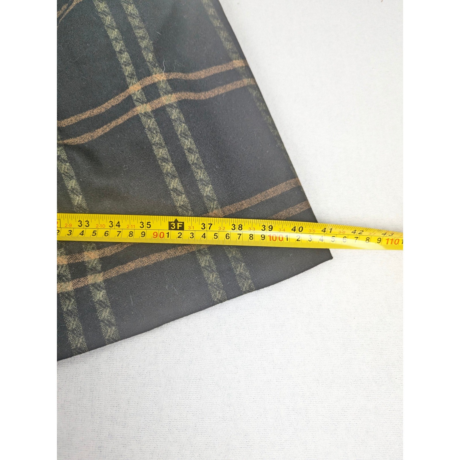 Vtg Litza Windowpane Plaid Pleated Midi Skirt Black/Brown W. Germany 30W