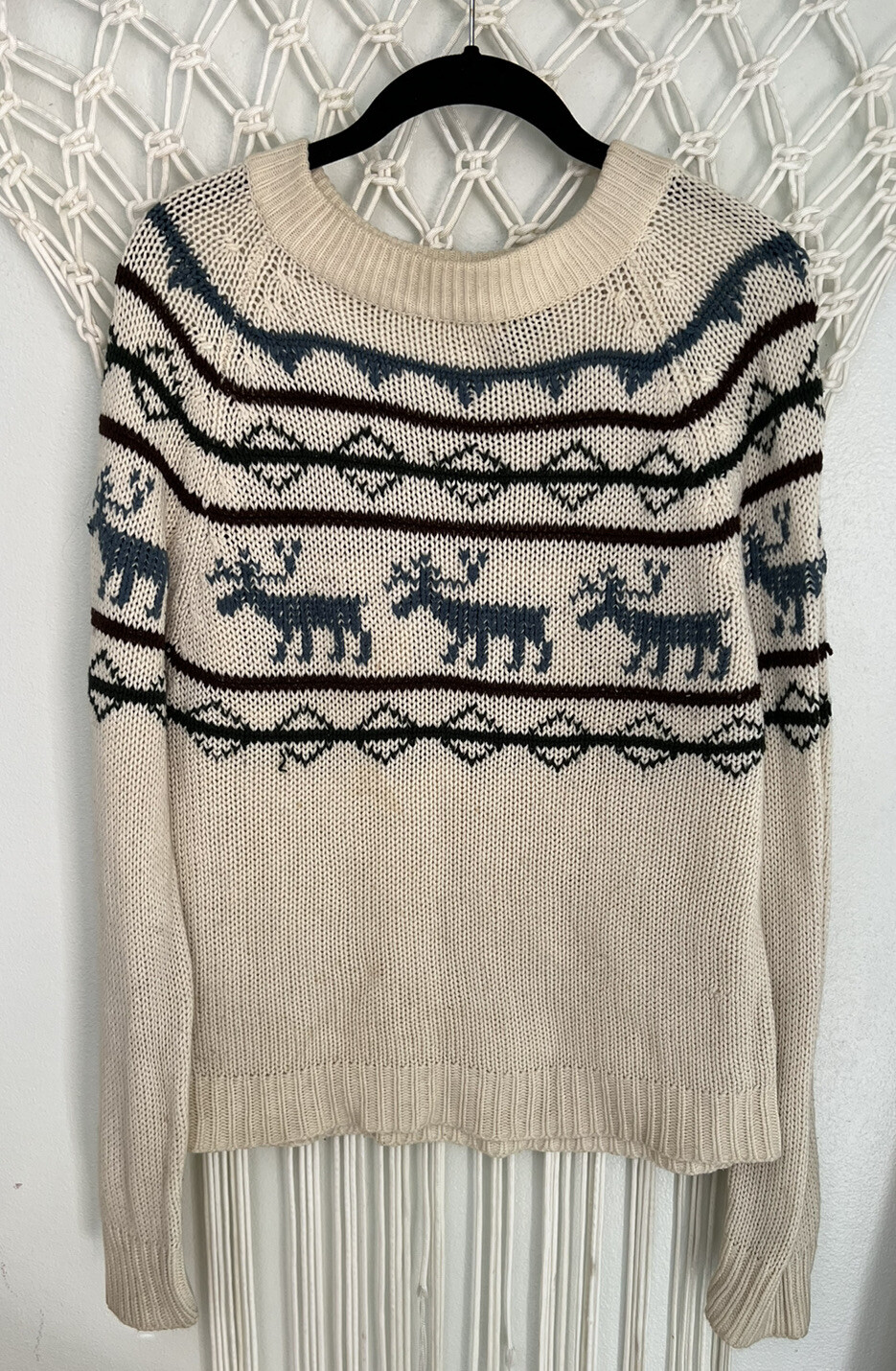 Vintage Sigallo Sweater RARE Moose/ Reindeer Small