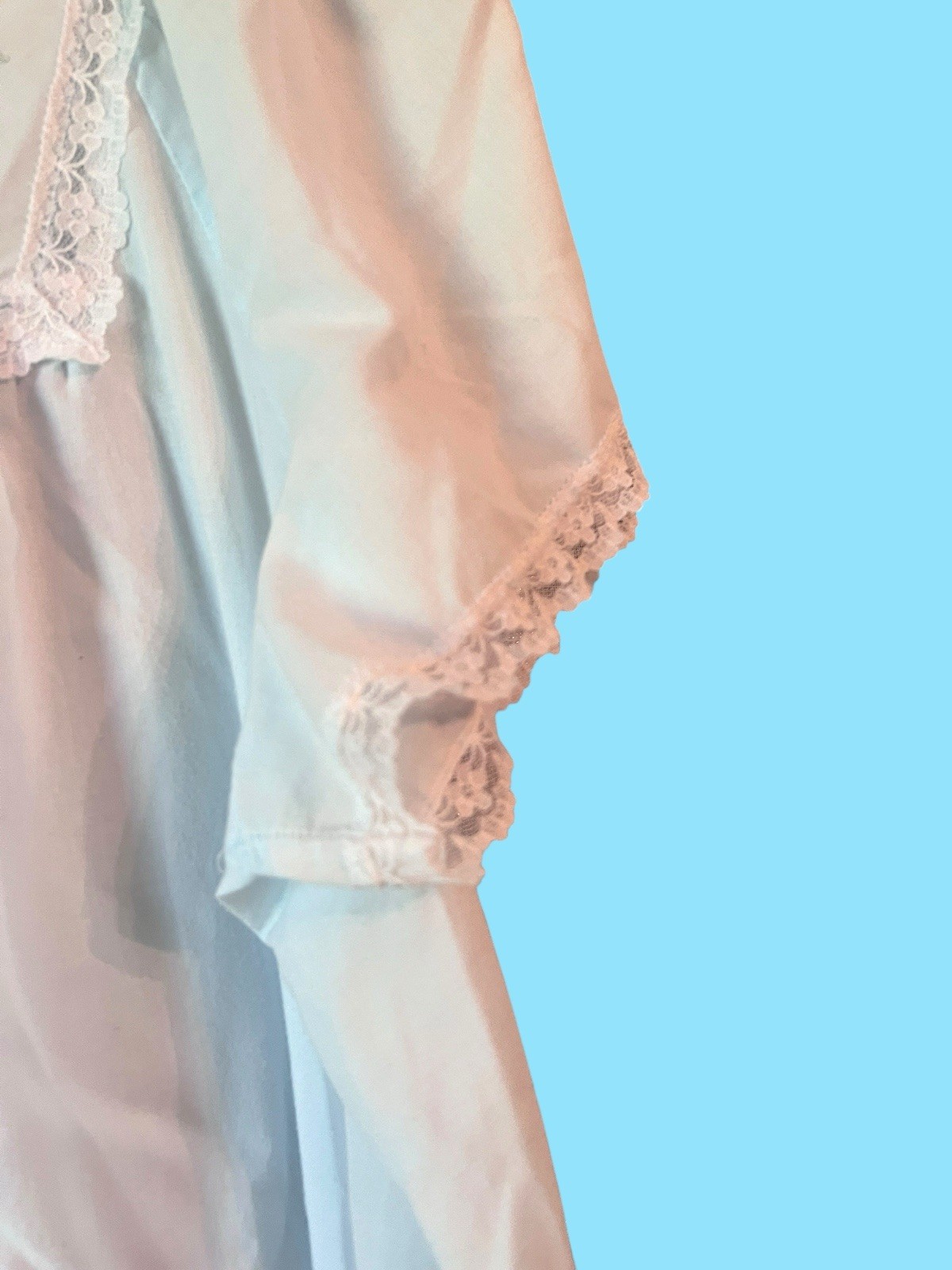 Vintage Carole 1X Pink Nightgown Embroidered Lace Cotton Cottagecore Midi