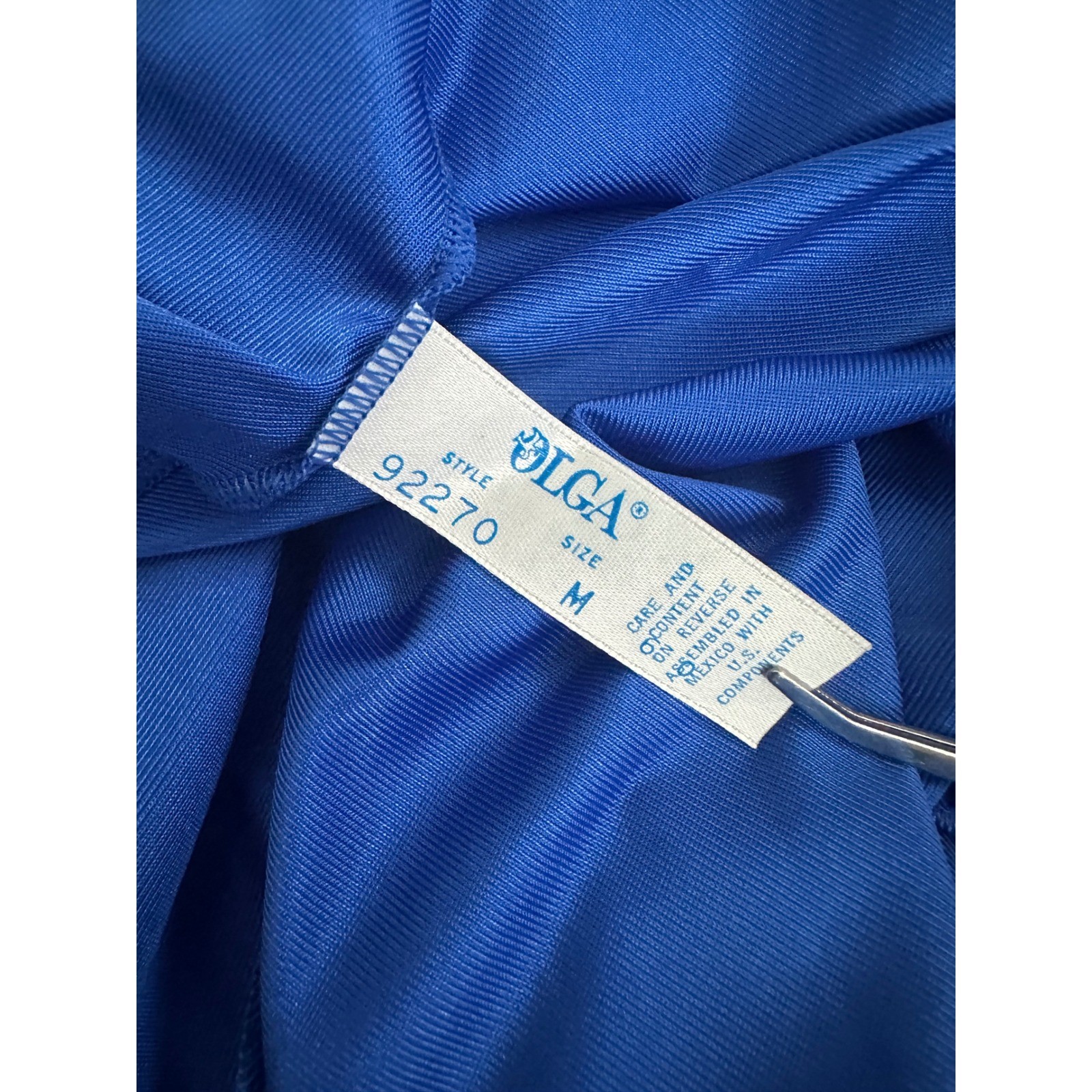 Vintage Vandemere Olga Cobalt Blue Maxi Nightgown M Lace Bodice Full Sweep Glam