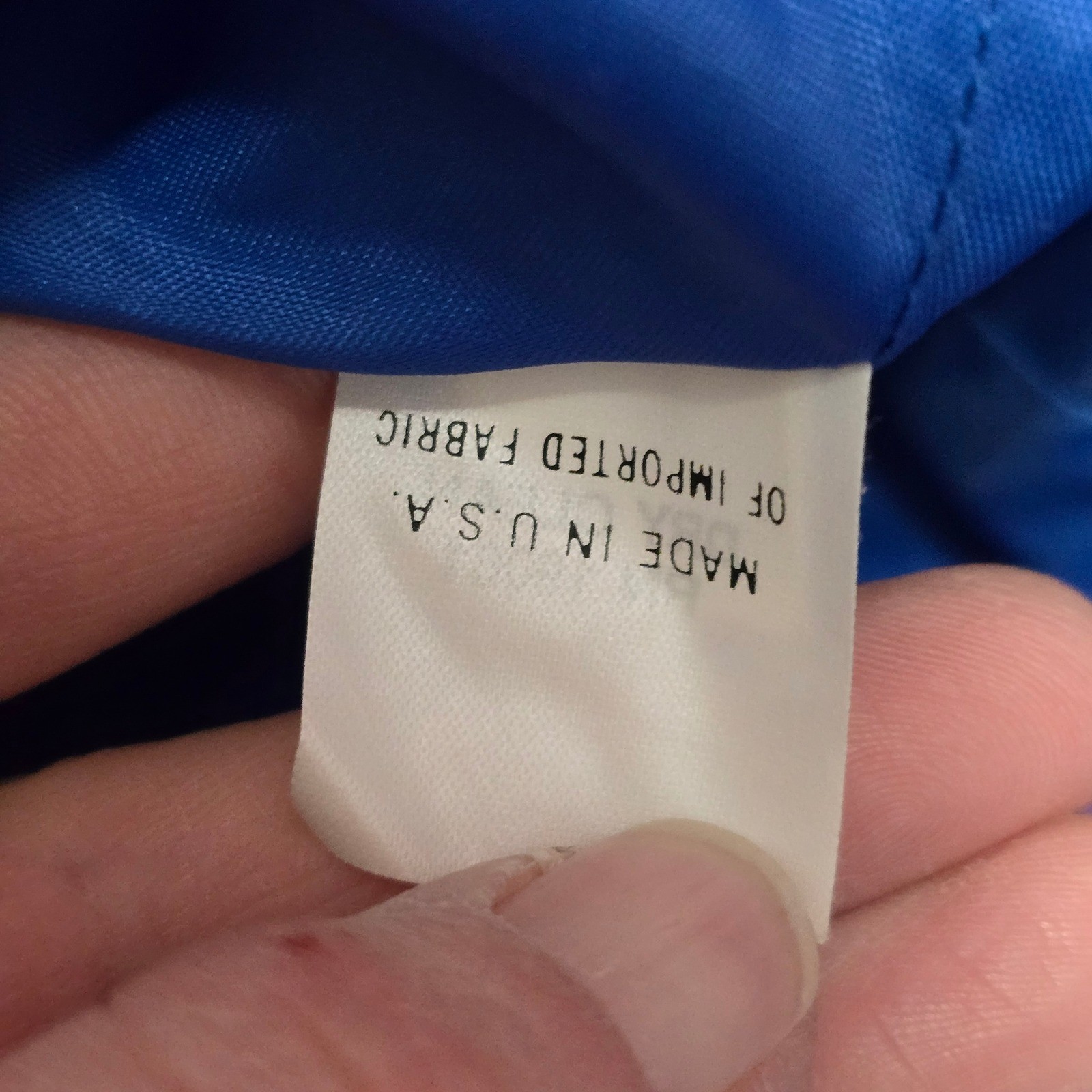 Tanner Vintage Quilted Jacket Royal Blue Equestrian Crest Print Size 6 Made