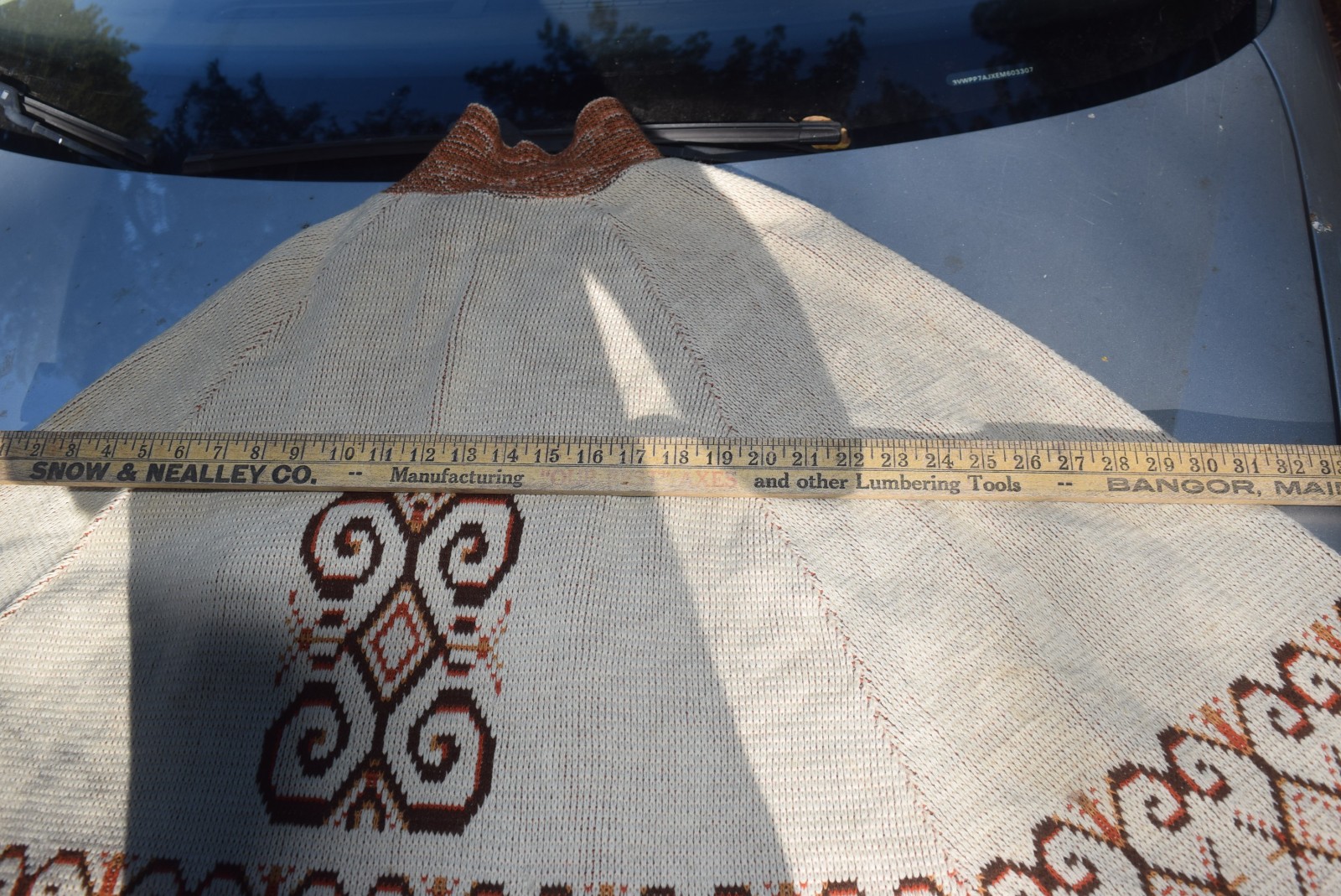 Vintage Cape Poncho 1960’s Sweater Hippie Boho Geometric