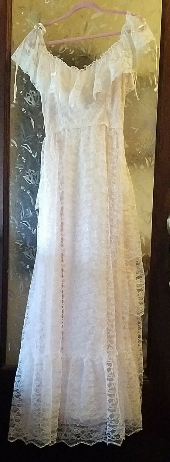 Dance Allure Vintage 80s Pink Princess Lace Wedding Prom Party Dress size 10