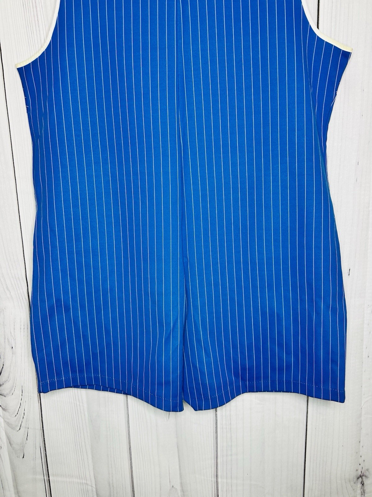 Vintage Romper PE Tank Top 60s Gym Class Physical Education Sz XXL Blue Striped