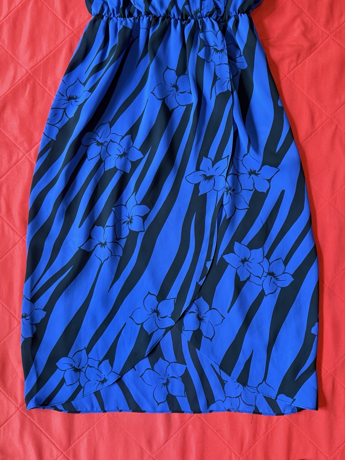 VTG 70s 80s LTD by Roberta Sheer Dress Size S/M Blue With Black Flowers Glam