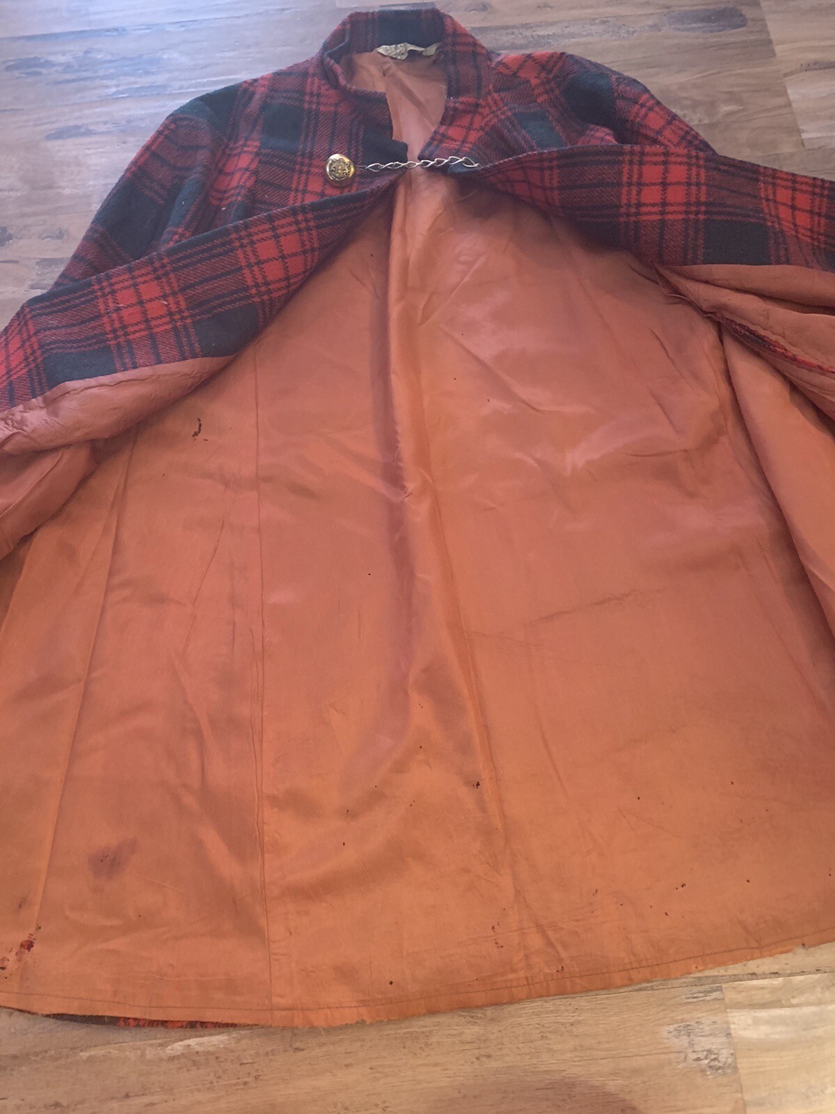 Mod Vintage Tartan Red Plaid Wool Queen Of Capes Country Place Jacket Shawl
