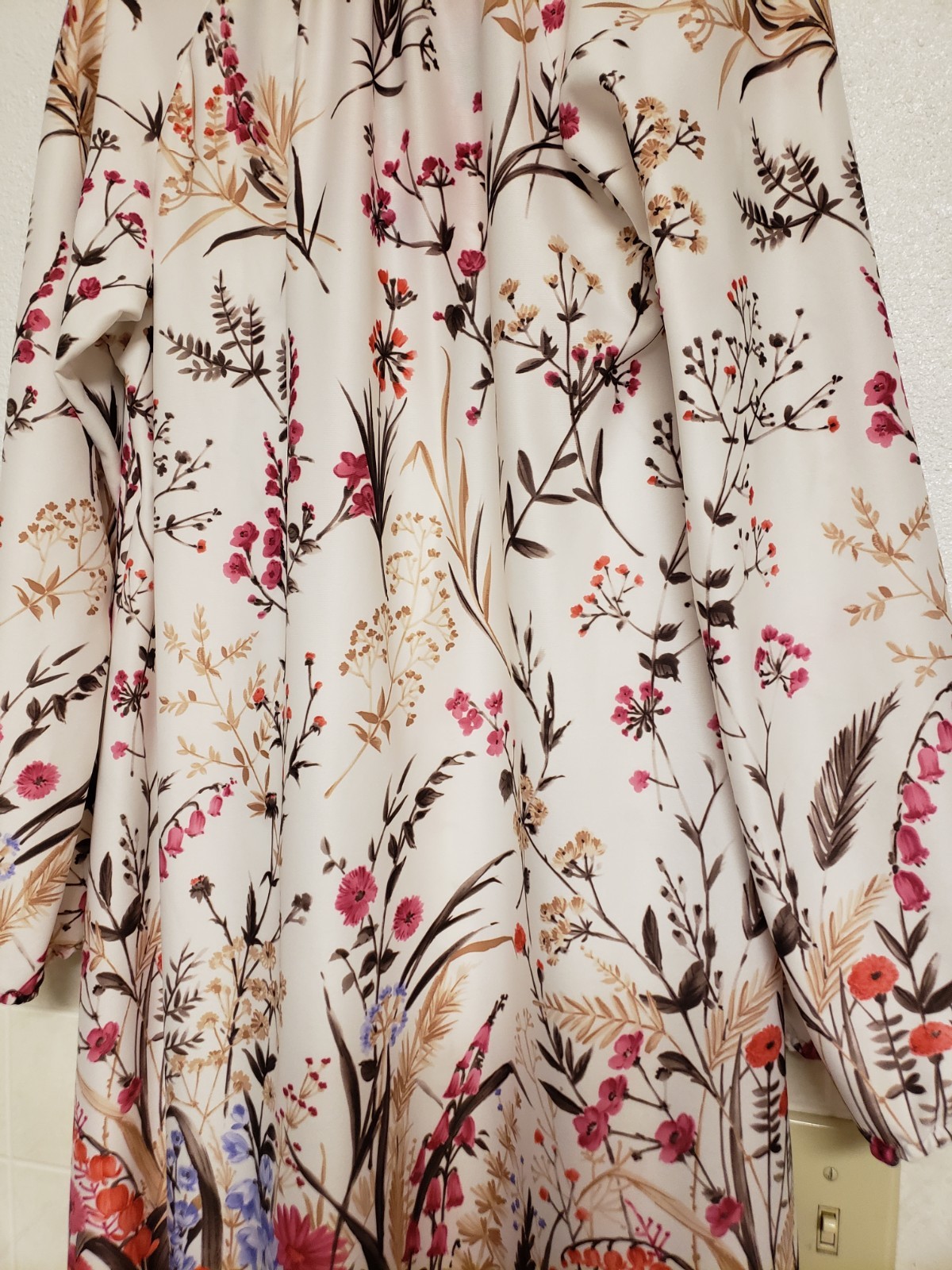 VTG Lisanne Lounge Wear Robe Floral Zip Up House Coat Lg Maxi Dress Night Gown