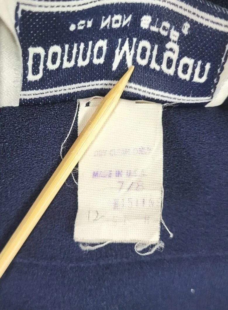 Vintage Donna Morgan for Non Stop Navy Blue Shirt Dress w Belt Size 7/8
