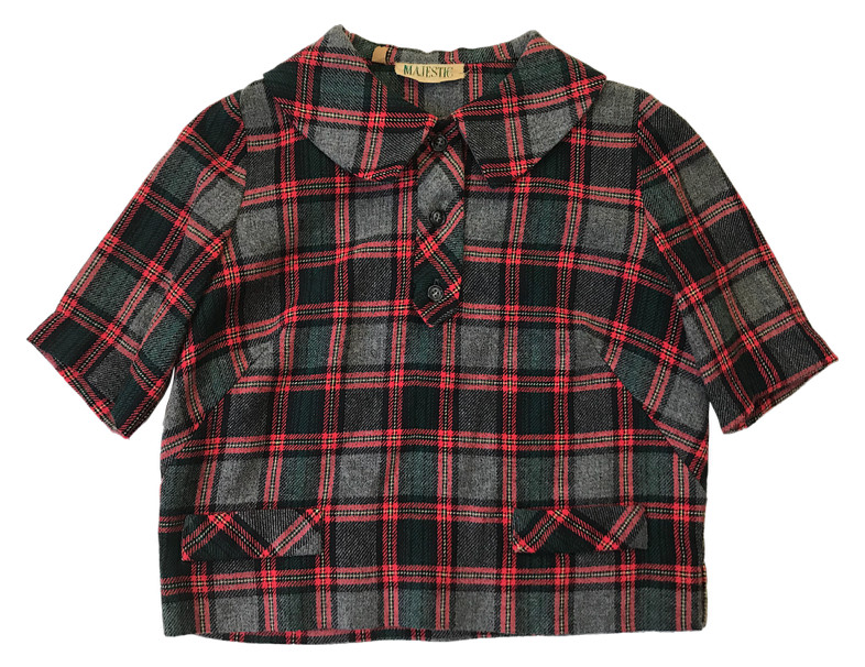 Vintage 60’s Cropped Wool Plaid Top Majestic Mrs. Maisel