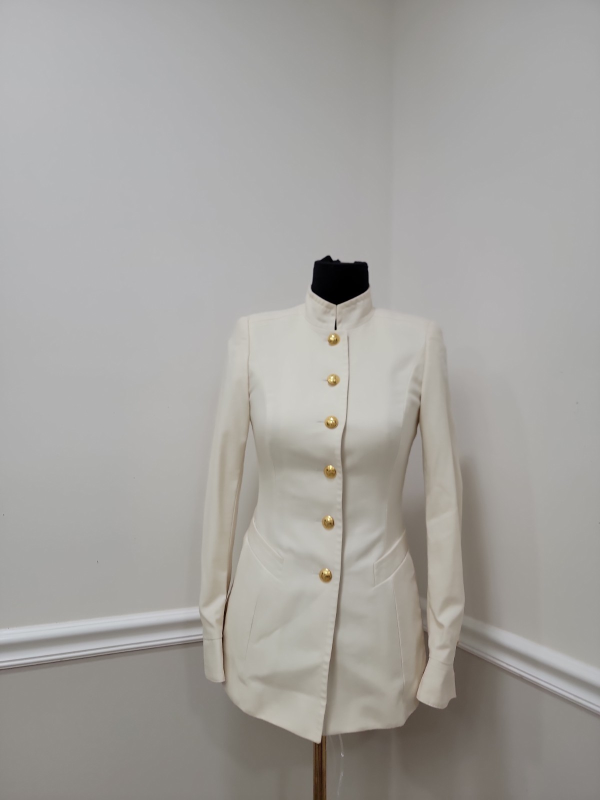 VTG Escada Margaretha Ley Ivory 100% New Wool Old Money Equestrian Blazer EU 34