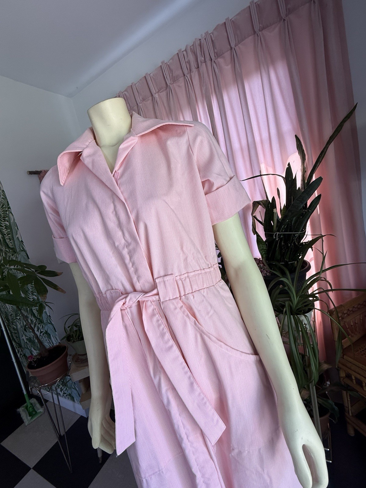 Vintage At Home Wear for Van Raalte -Sz 8 Orange Day Dress Short Sleeves NWT