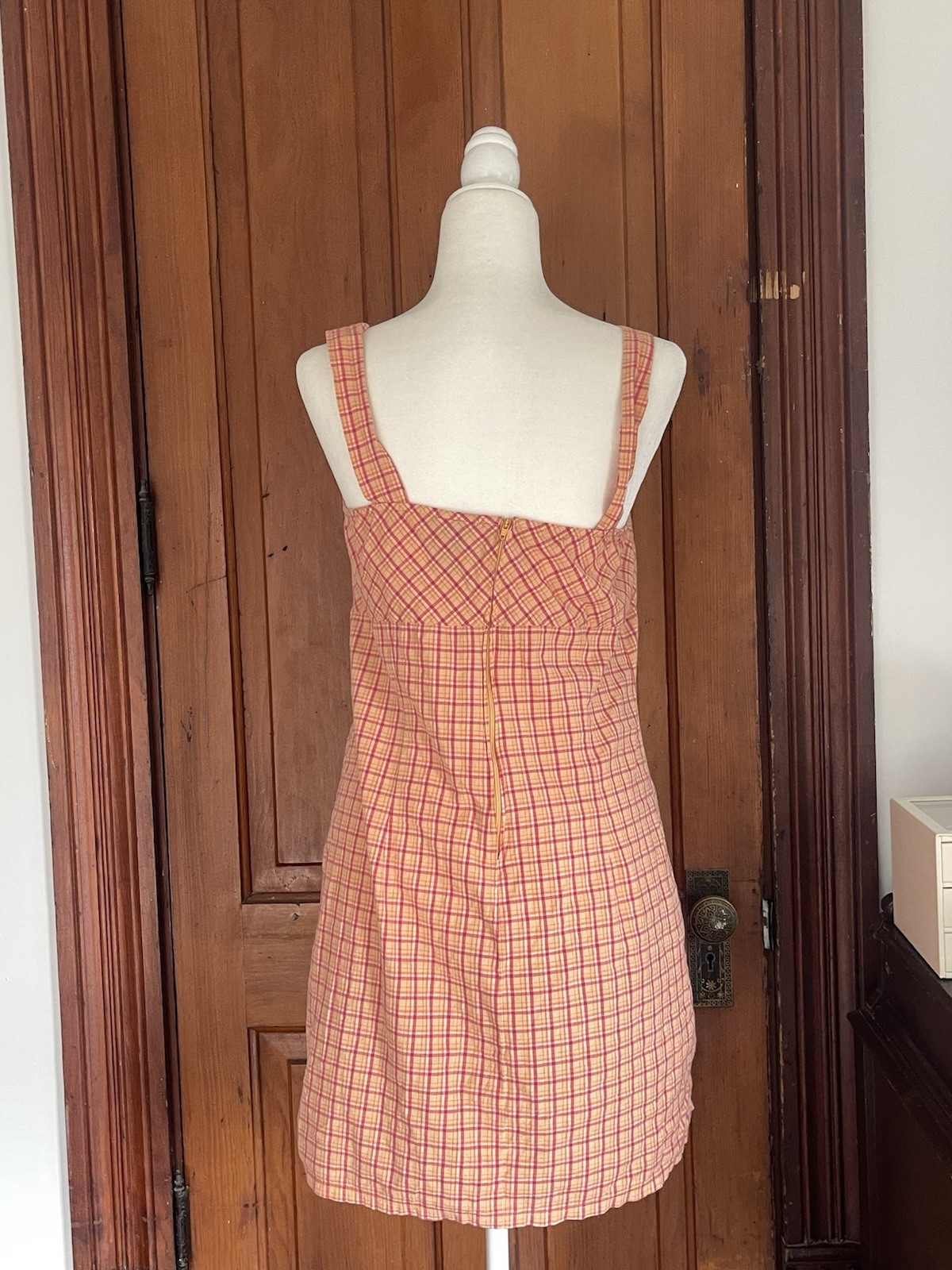 Vintage Y2k Plaid Tank Summer Dress – Pink & Orange Cream Size 11