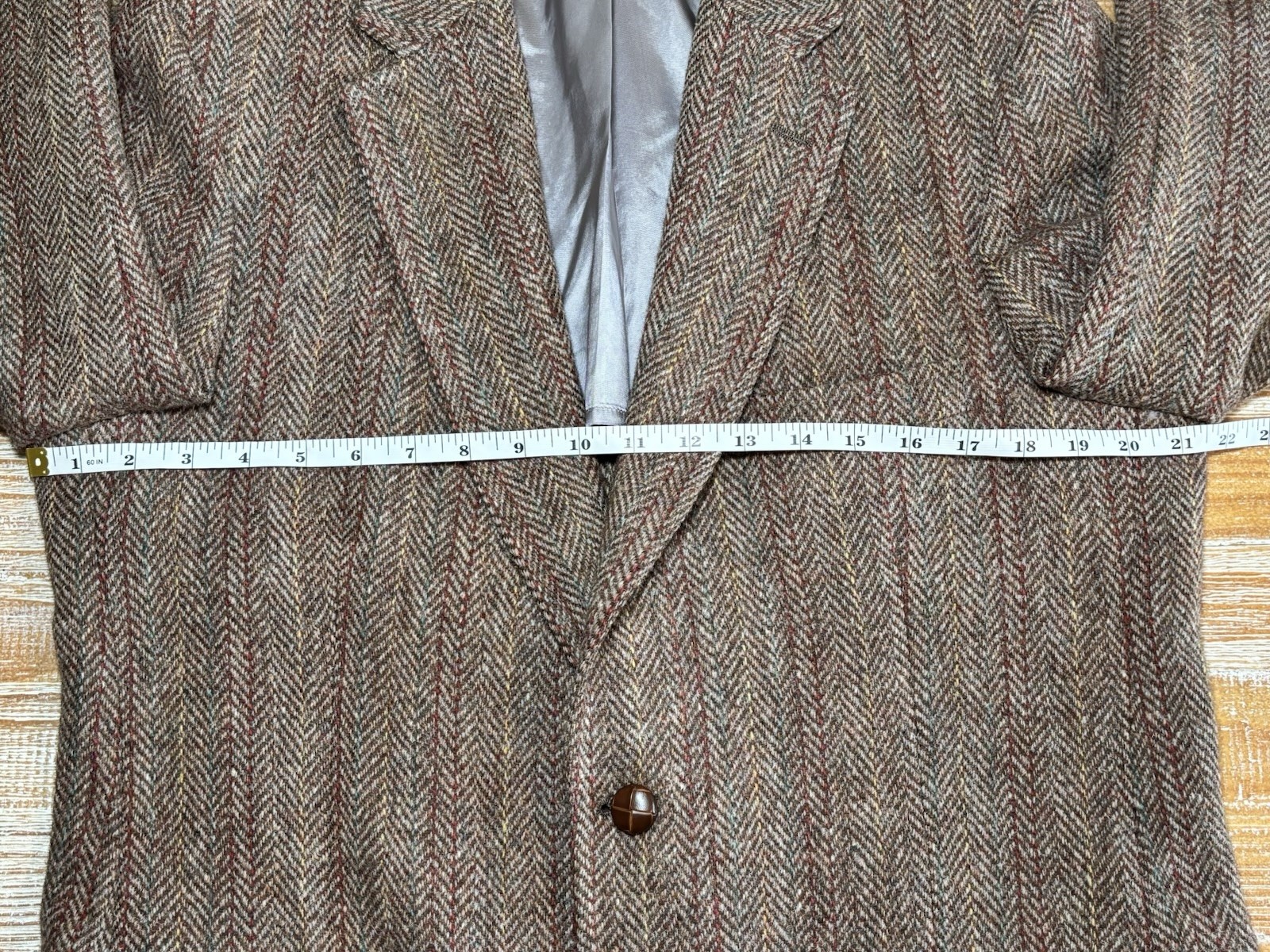 Harris Tweed Blazer Land’s End Charter Collection Herringbone Wool Jacket 42 L