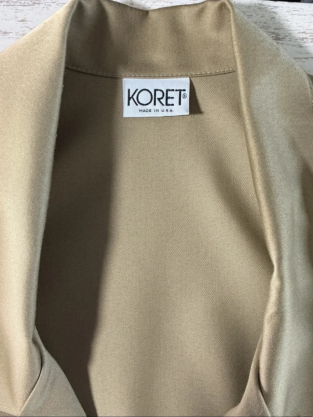 Vintage Koret of California Safari Utility Jacket Womens 12 Tan Belted 70s Twill