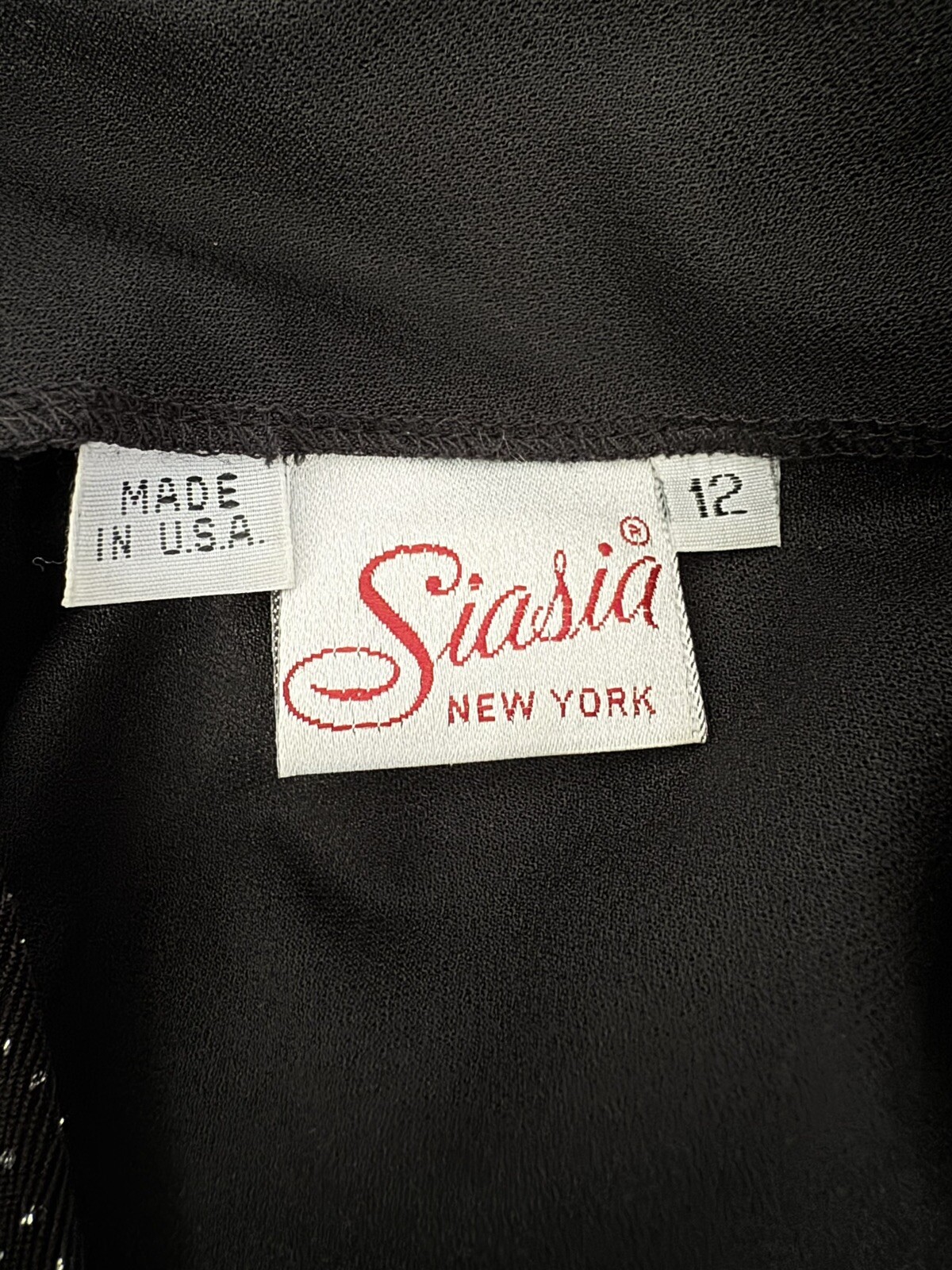 Vtg Black Cocktail Dress Size 12 Drop Waist Elegant Evening NWOT SIASIA NEW YORK