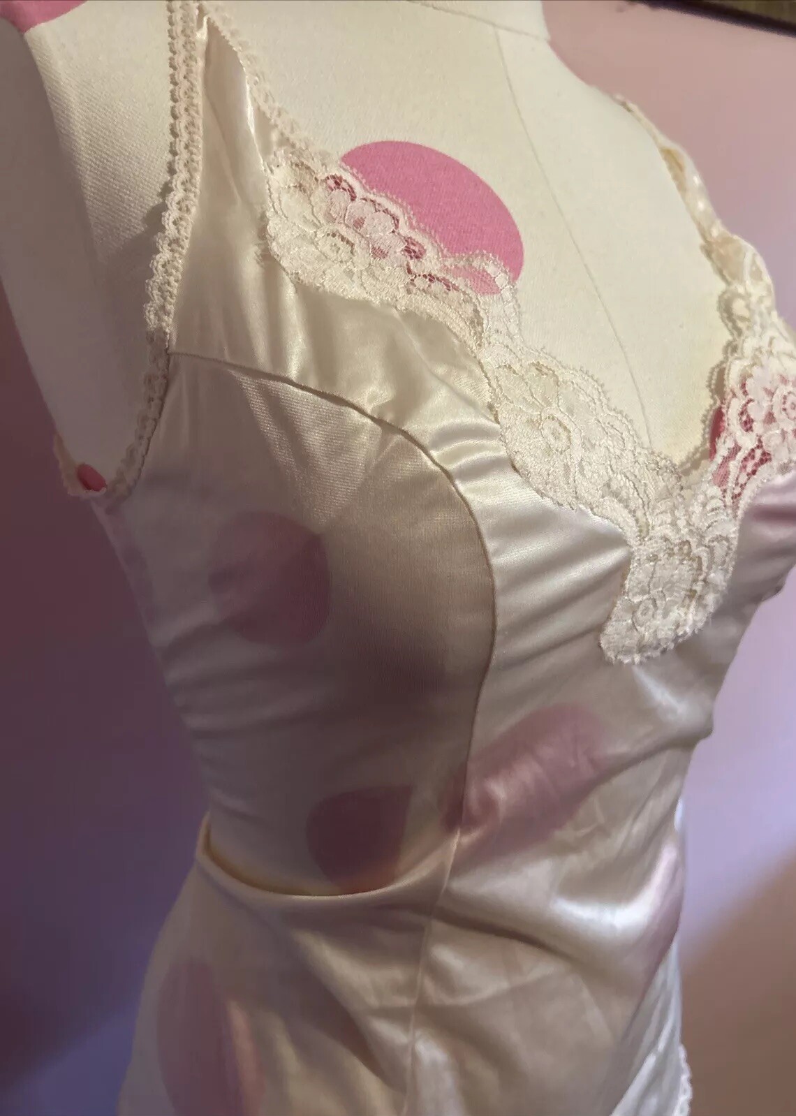 Vtg SILKY TEDDY Panty Bodysuit NYLON Slip ROMPER Second Skin Vassarette Sz 34