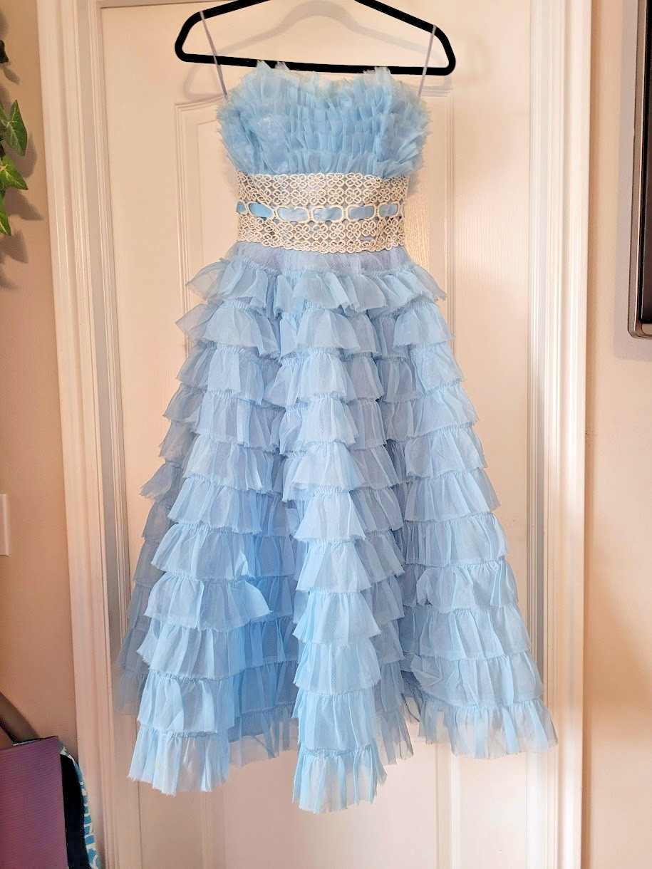 Vintage 1950’s Tulle Formal Strapless Dress Prom extra small