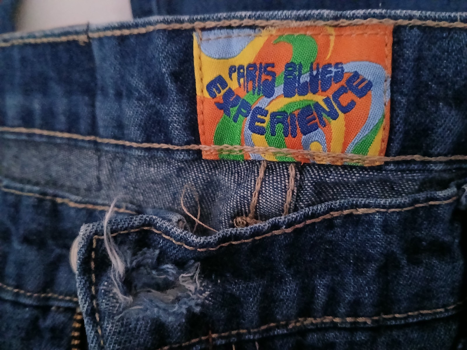 Vintage 90s Straight Flare Leg Jean With Cargo Pockets Paris Blues Size 9