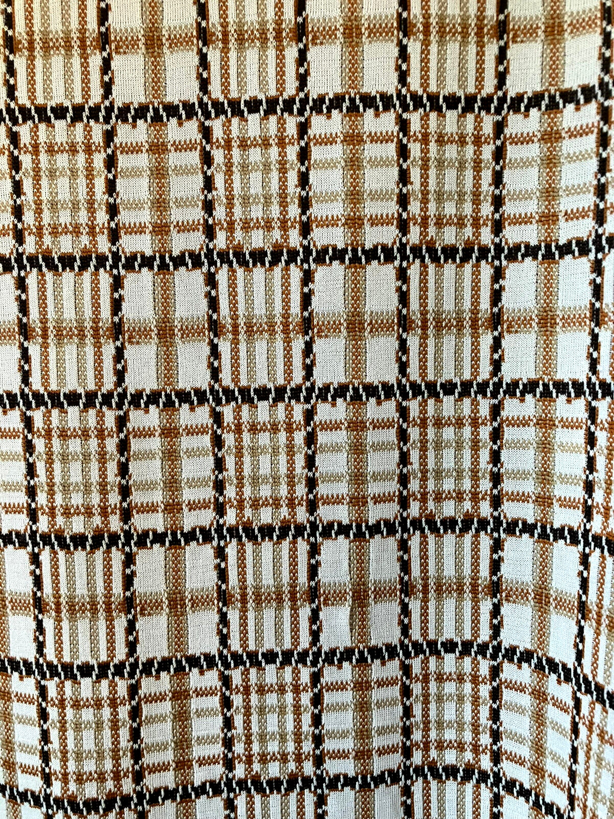 Vintage ANDREA GALE Checkered BLAZER, Brown, Rust, Tan, Cream, Slightly Stretchy