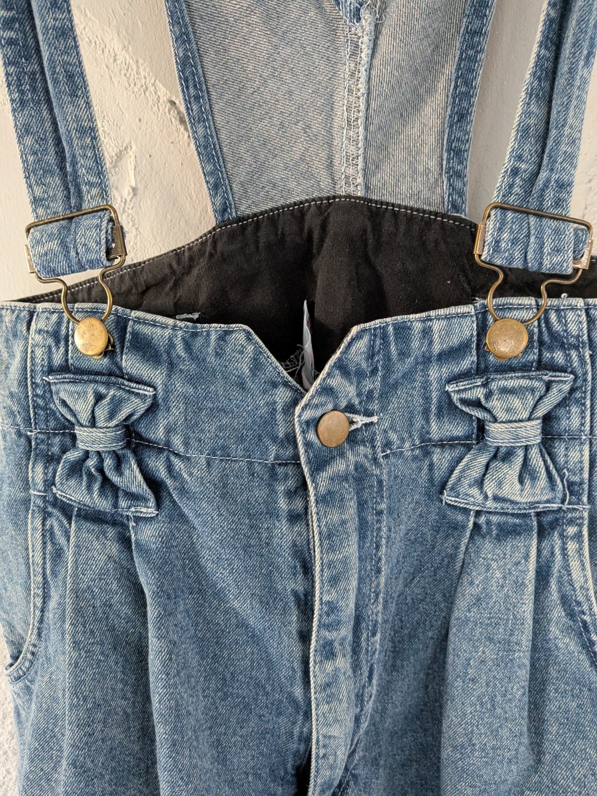 Vintage Avon Fashion Denim Shortalls 80s Overalls Romper Junior Sz 11/12 Cotton